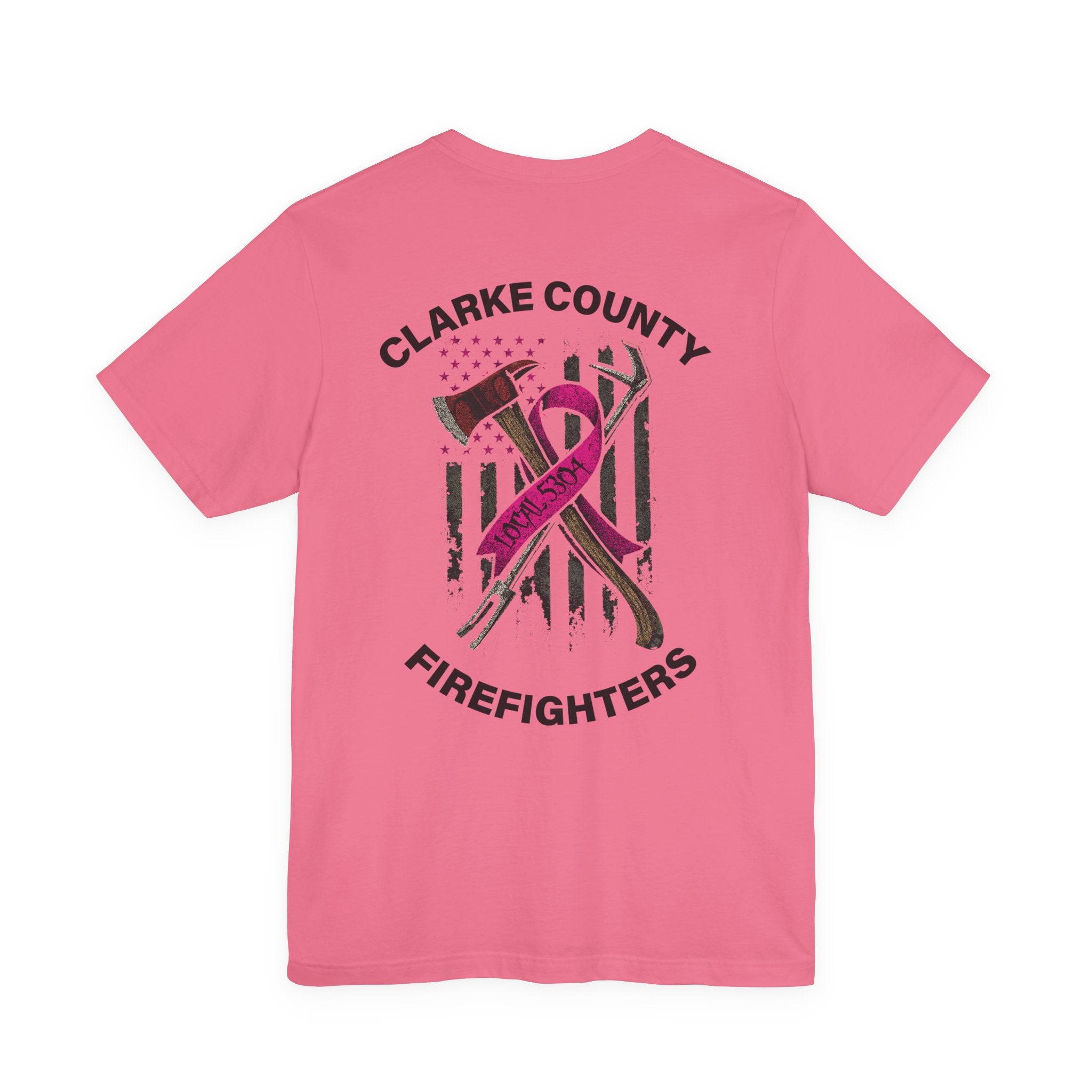 Clarke County Fire Breast Cancer (Portion of Proceeds go to Local 5304) - Bella+Canvas Soft Jersey Cotton Unisex Tee