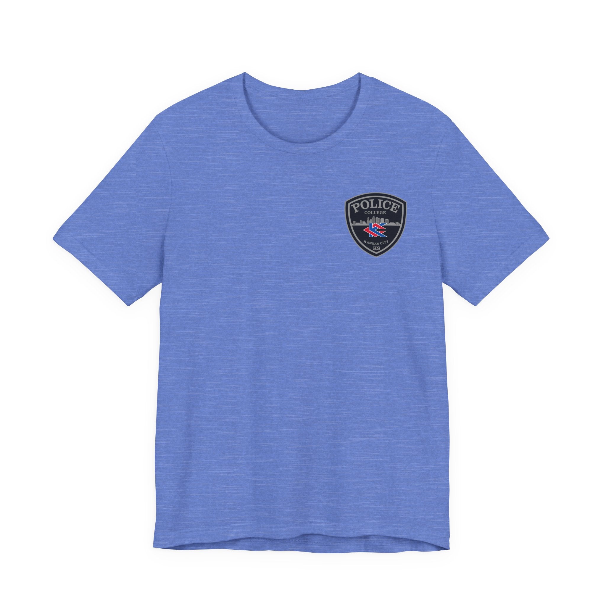 KCKCC Police Patch Black & White Grey Back - Unisex Jersey Short Sleeve Tee