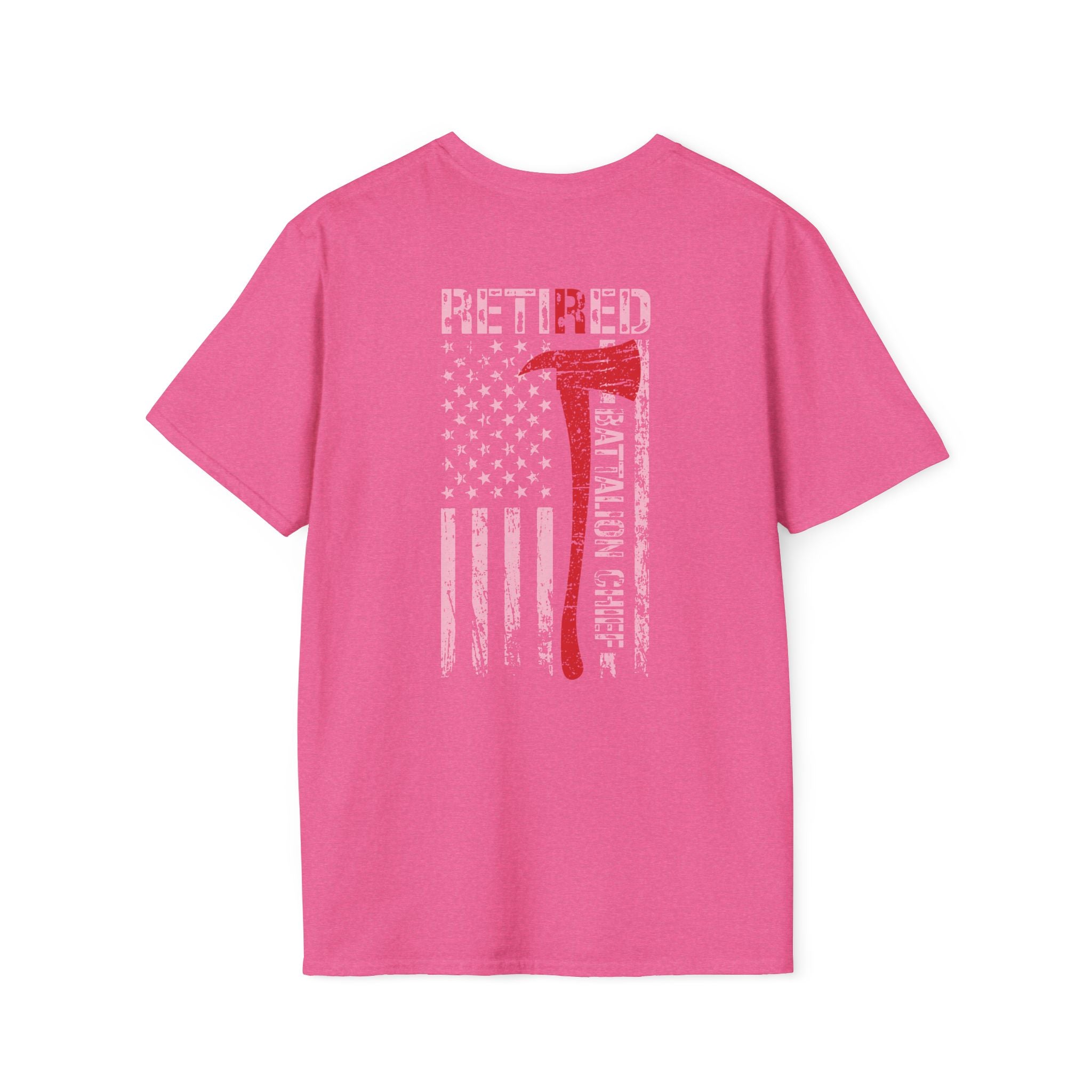 Retired Battalion Chief US Flag - Unisex Softstyle T-Shirt