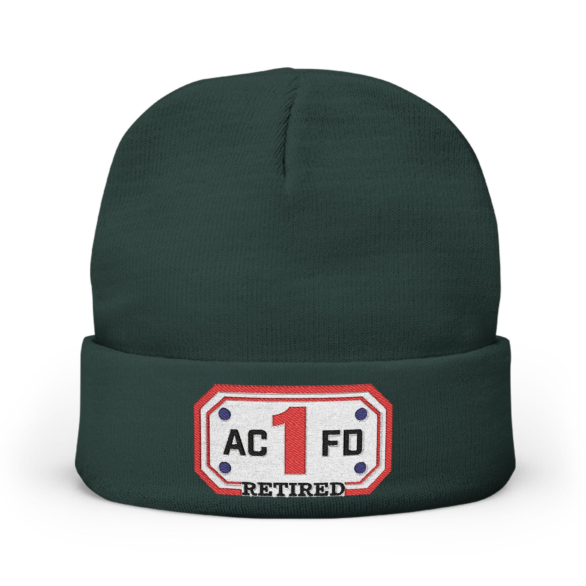 Retired Arlington Engine 1 - Knit Beanie (Embroidery)