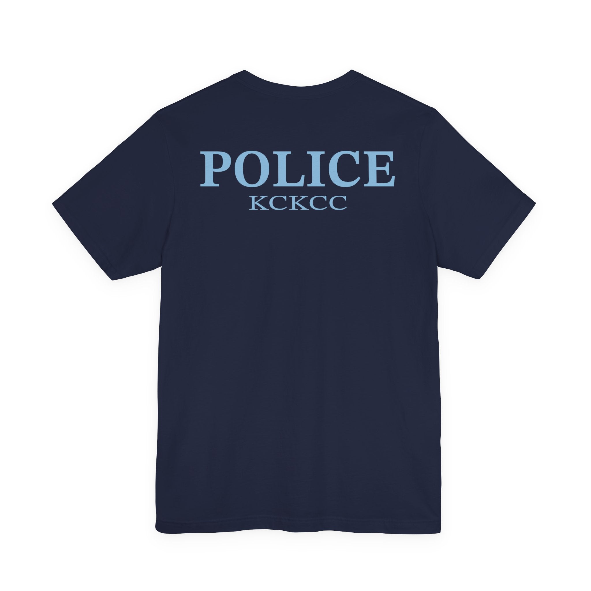 KCKCC Police Patch Color Blue Back - Unisex Jersey Short Sleeve Tee