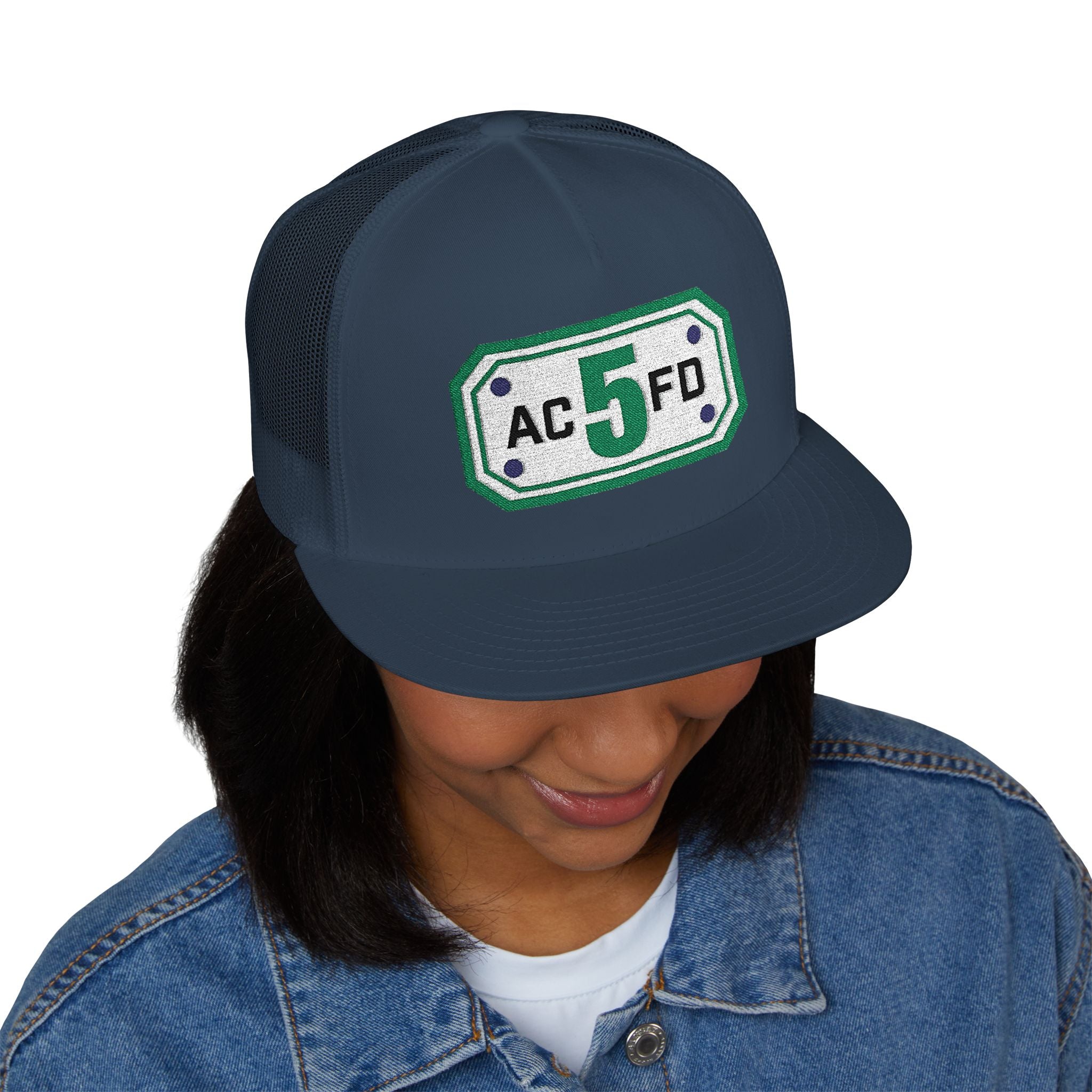 Arlington Truck 5 (requested different style hat) - 5 Panel Trucker Cap (Embroidery)