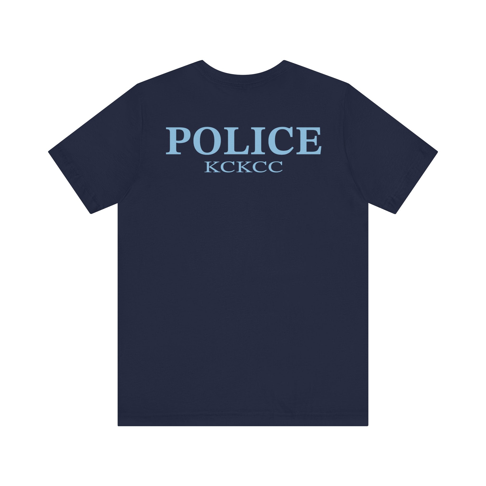 KCKCC Police Patch Color Blue Back - Unisex Jersey Short Sleeve Tee