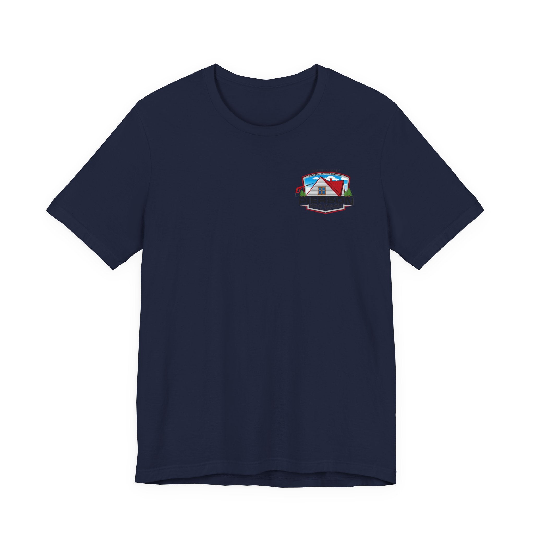 Pierson Pro Wash White Shirt Logo - Bella+Canvas Soft Unisex Tee