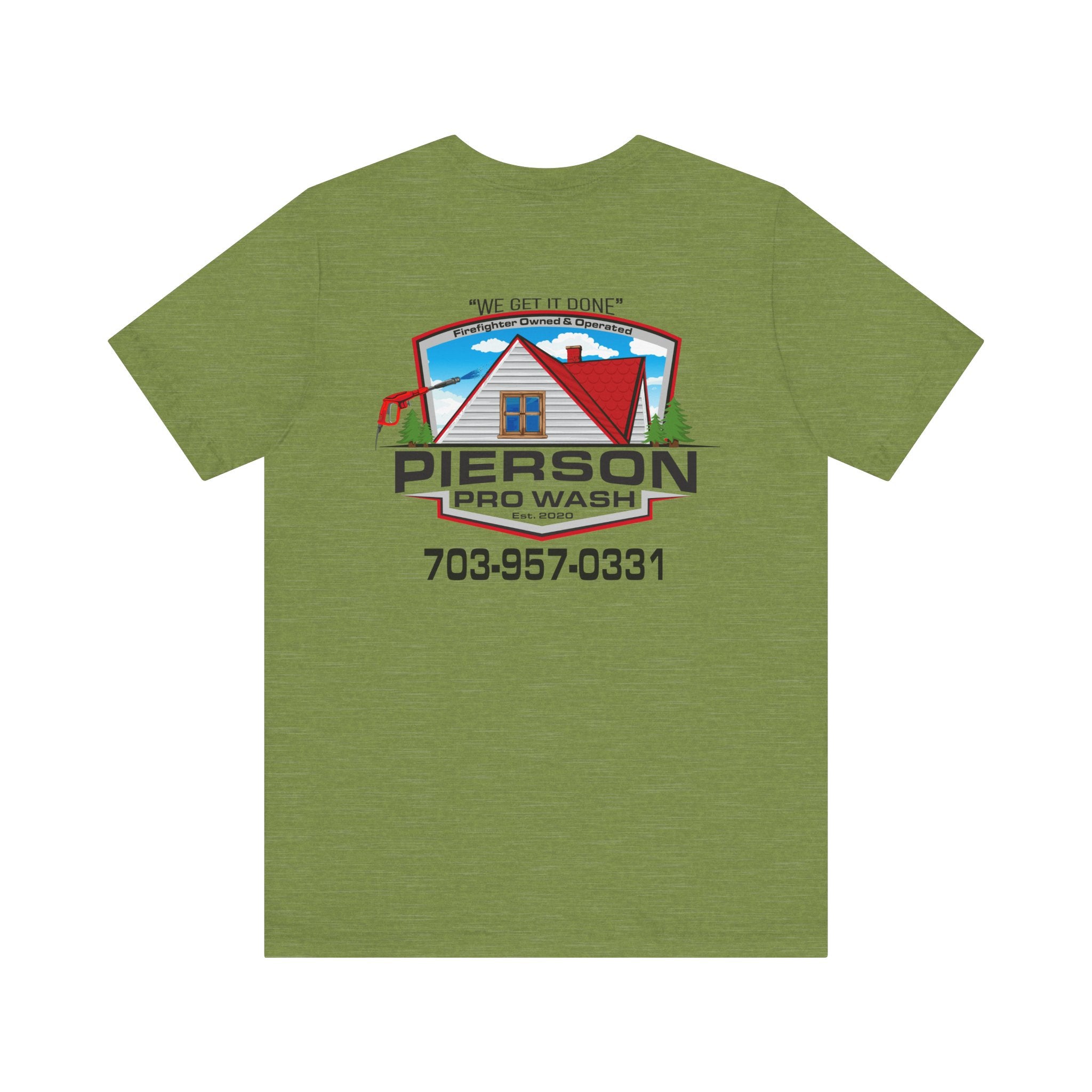 Pierson Pro Wash White Shirt Logo - Bella+Canvas Soft Unisex Tee