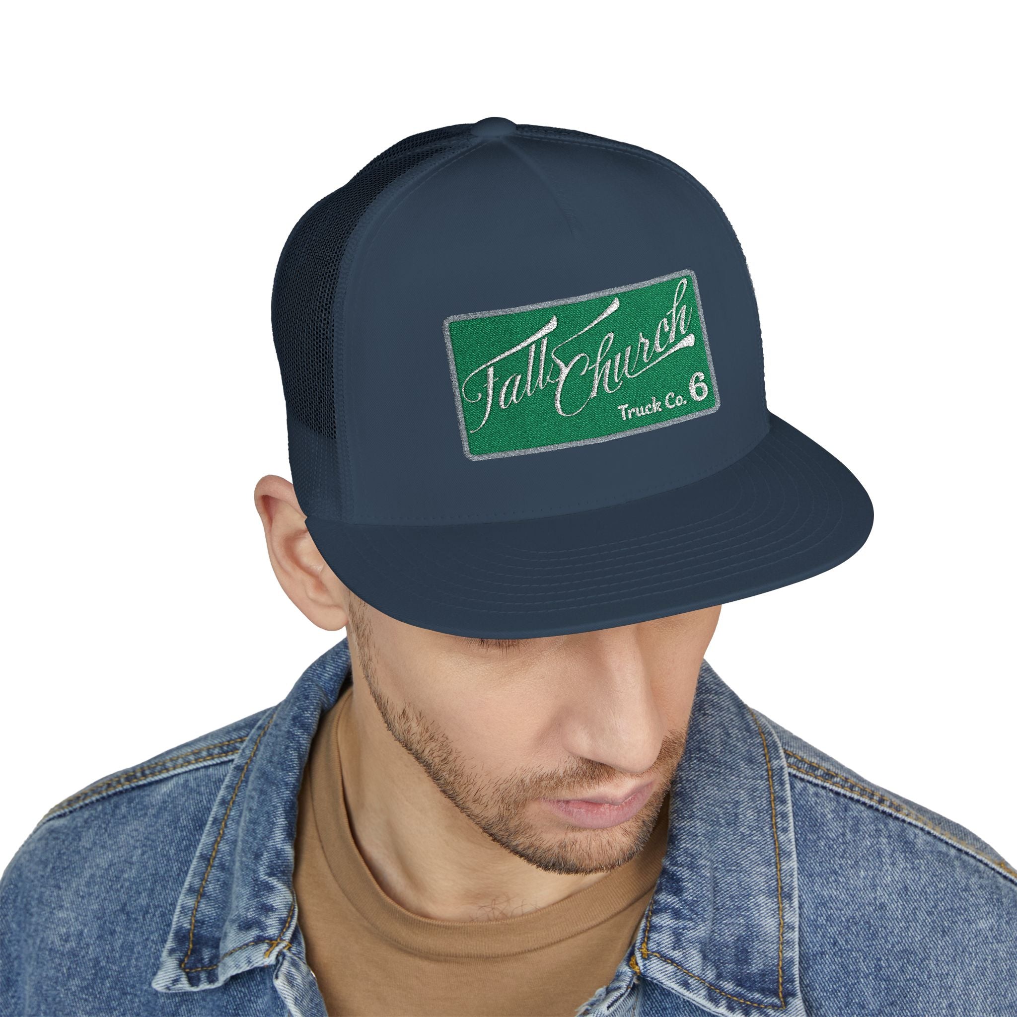 Arlington Falls Church Truck 6 - 5 Panel Trucker Cap (Embroidery)