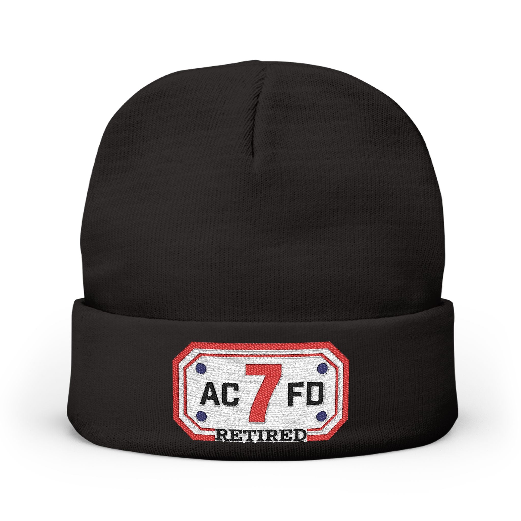 Retired Arlington Engine 7 - Knit Beanie (Embroidery)