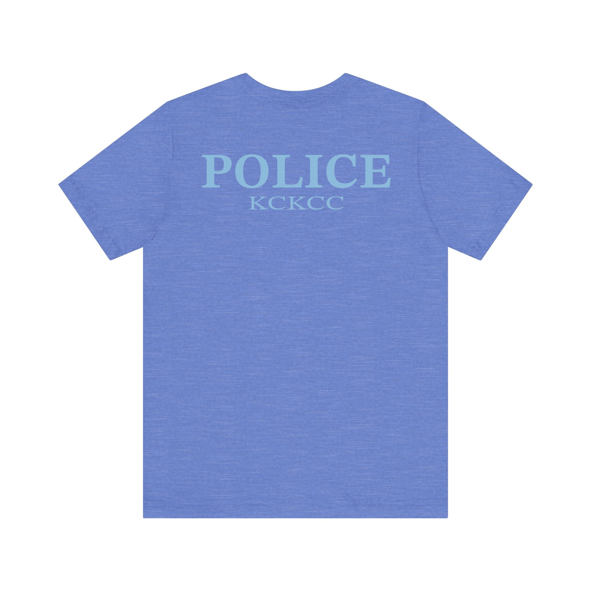 KCKCC Police Patch Color Blue Back - Unisex Jersey Short Sleeve Tee