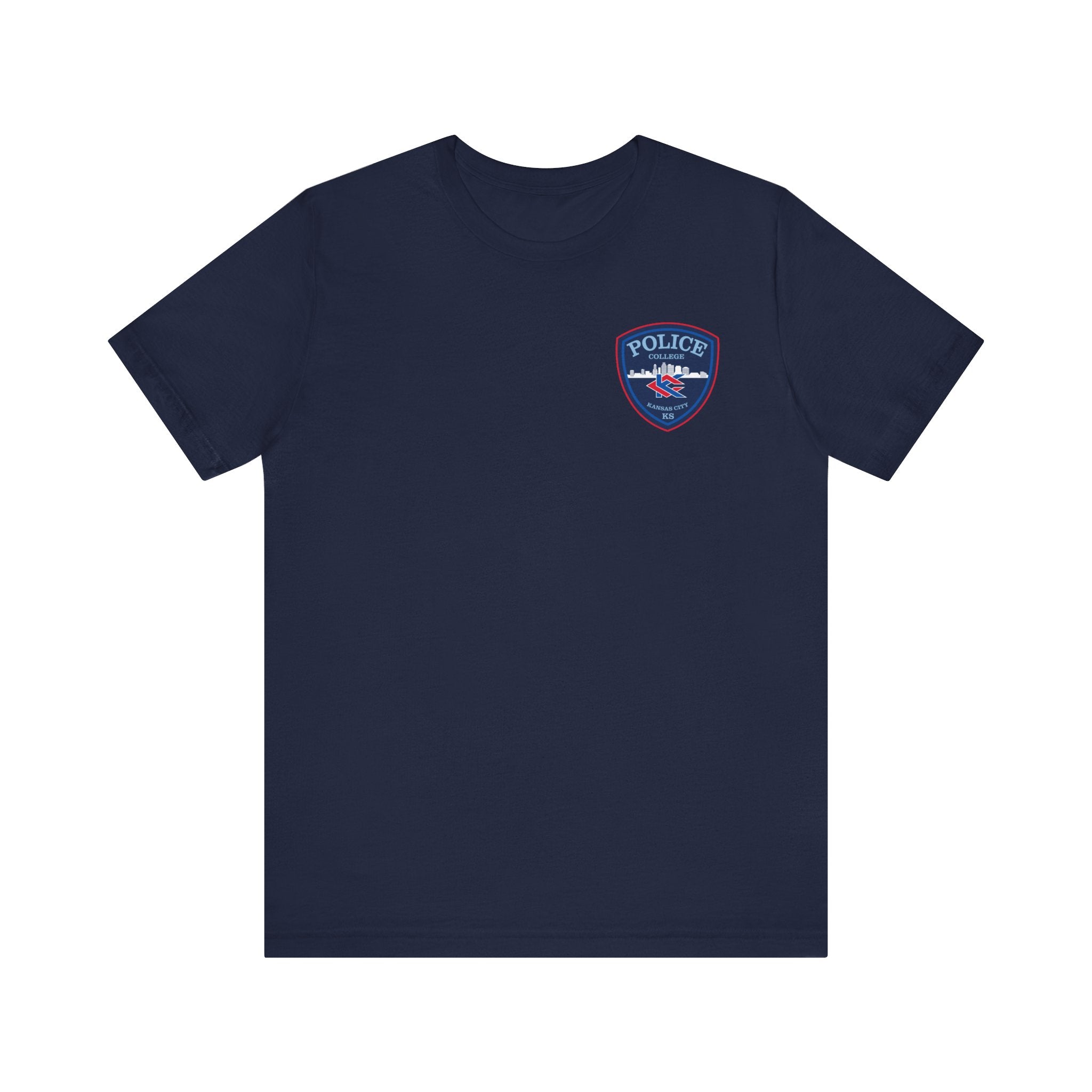 KCKCC Police Patch Color Blue Back - Unisex Jersey Short Sleeve Tee