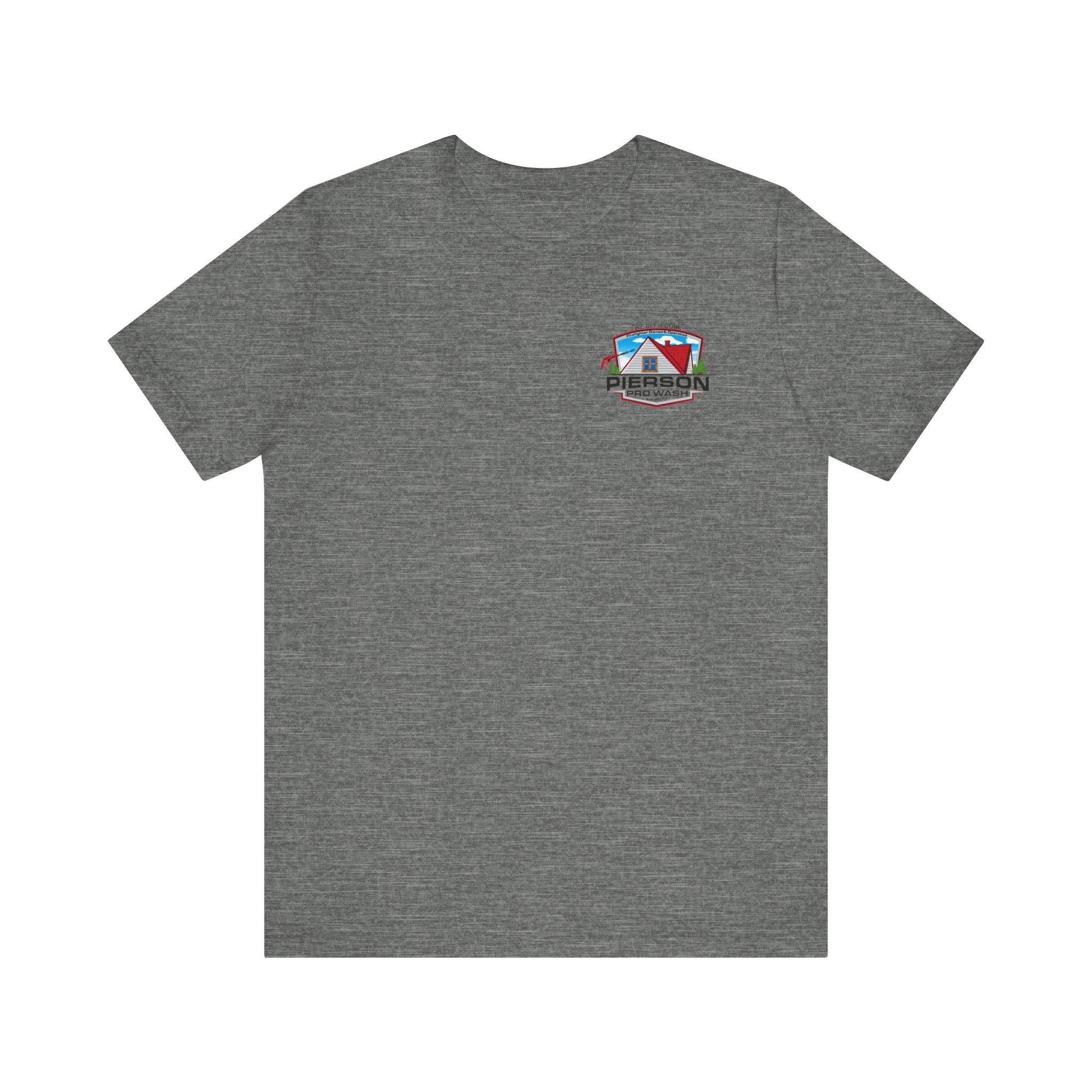 Pierson Pro Wash White Shirt Logo - Bella+Canvas Soft Unisex Tee