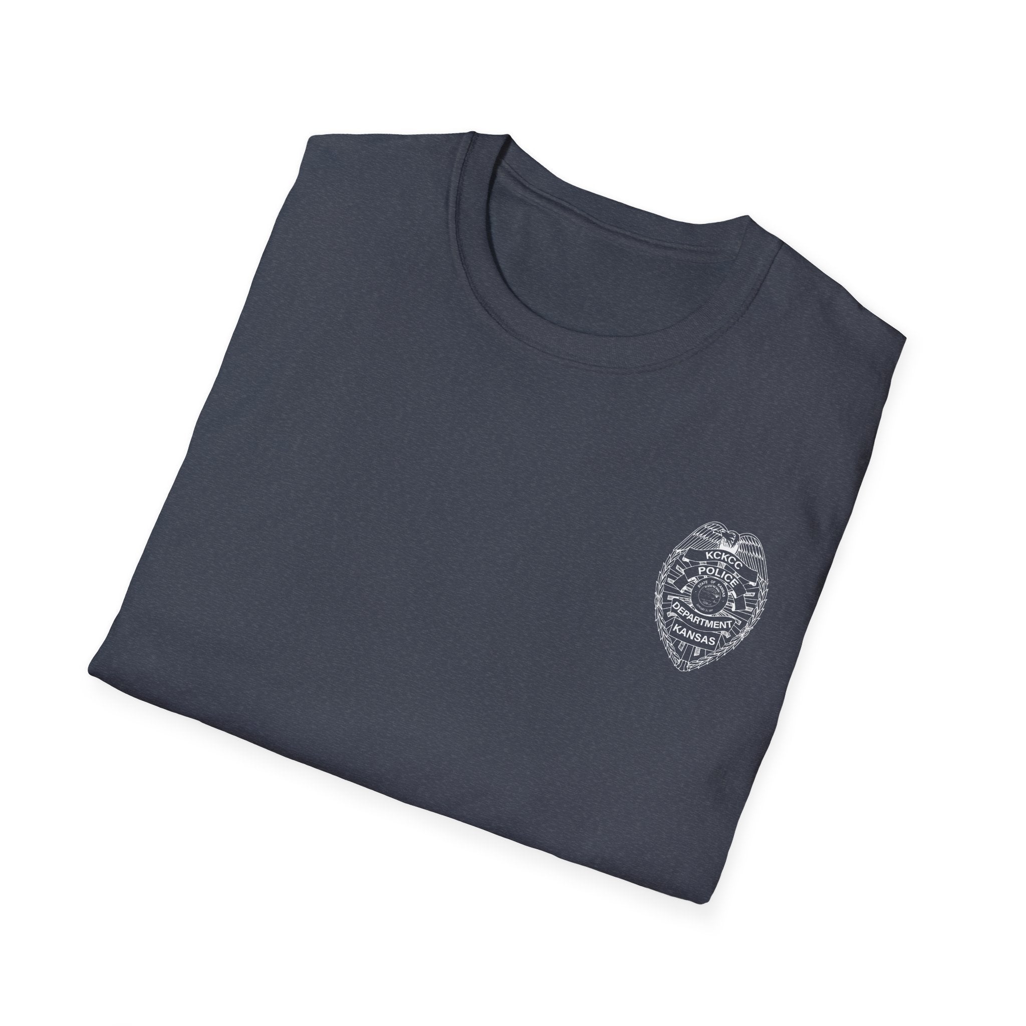 KCKCC Badge White outline - Gildan 64000 Unisex Softstyle T-Shirt