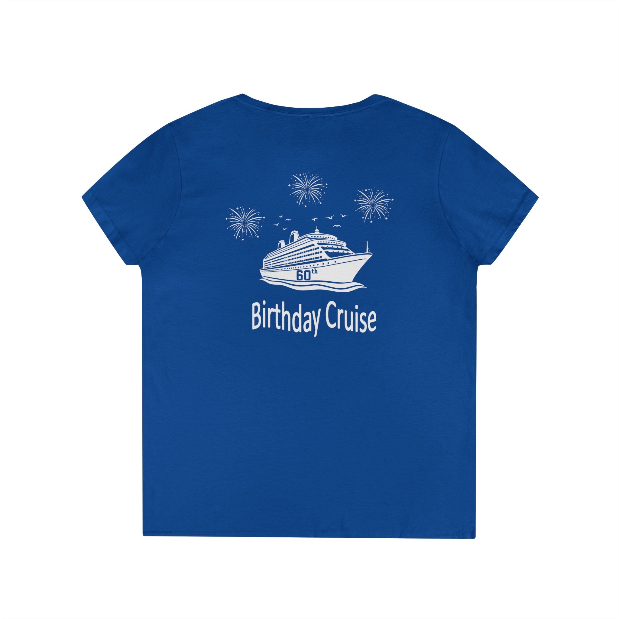 Renee Family Cruise White - Ladies' Cotton V-Neck T-Shirt