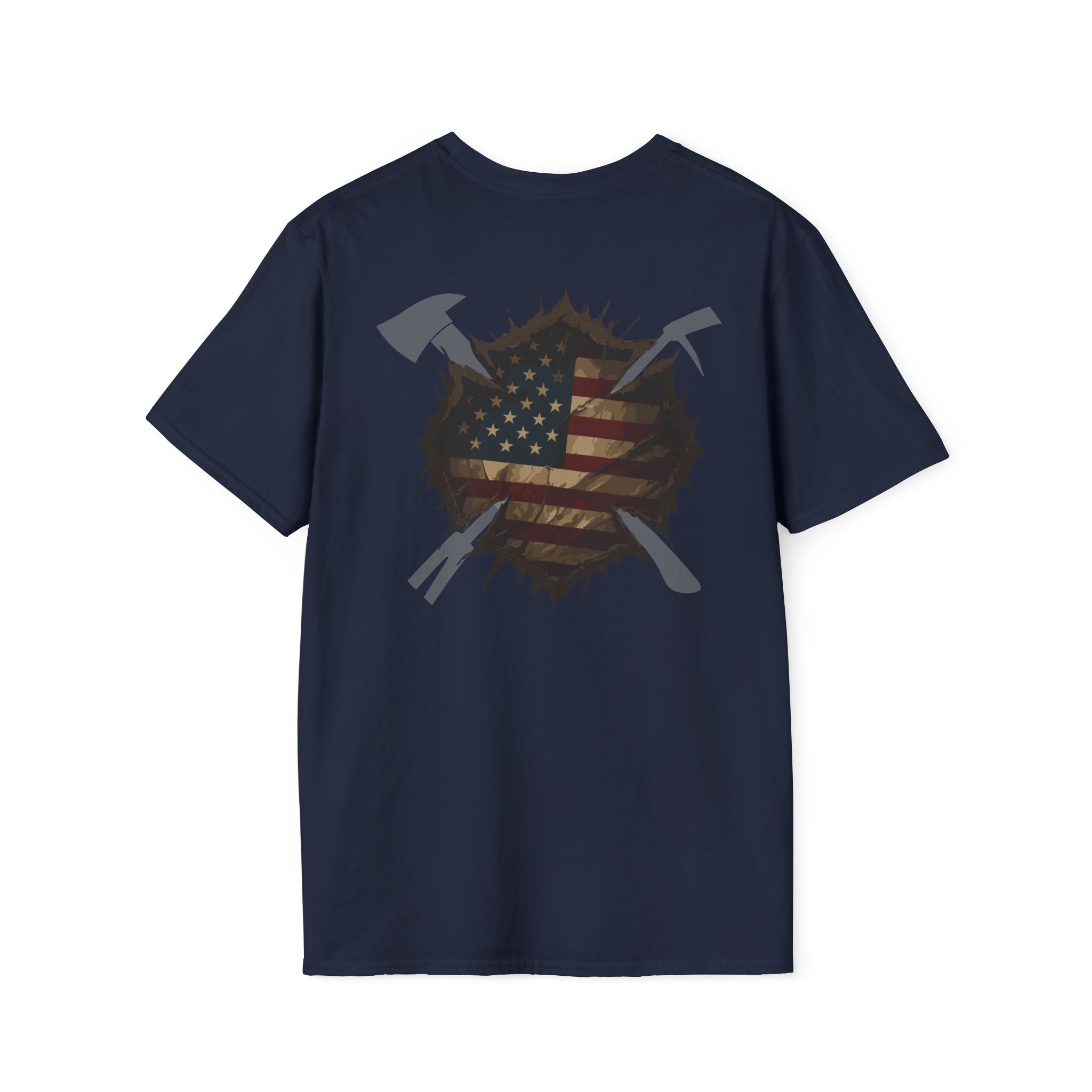 Us flag torn maltese - Unisex Softstyle T-Shirt