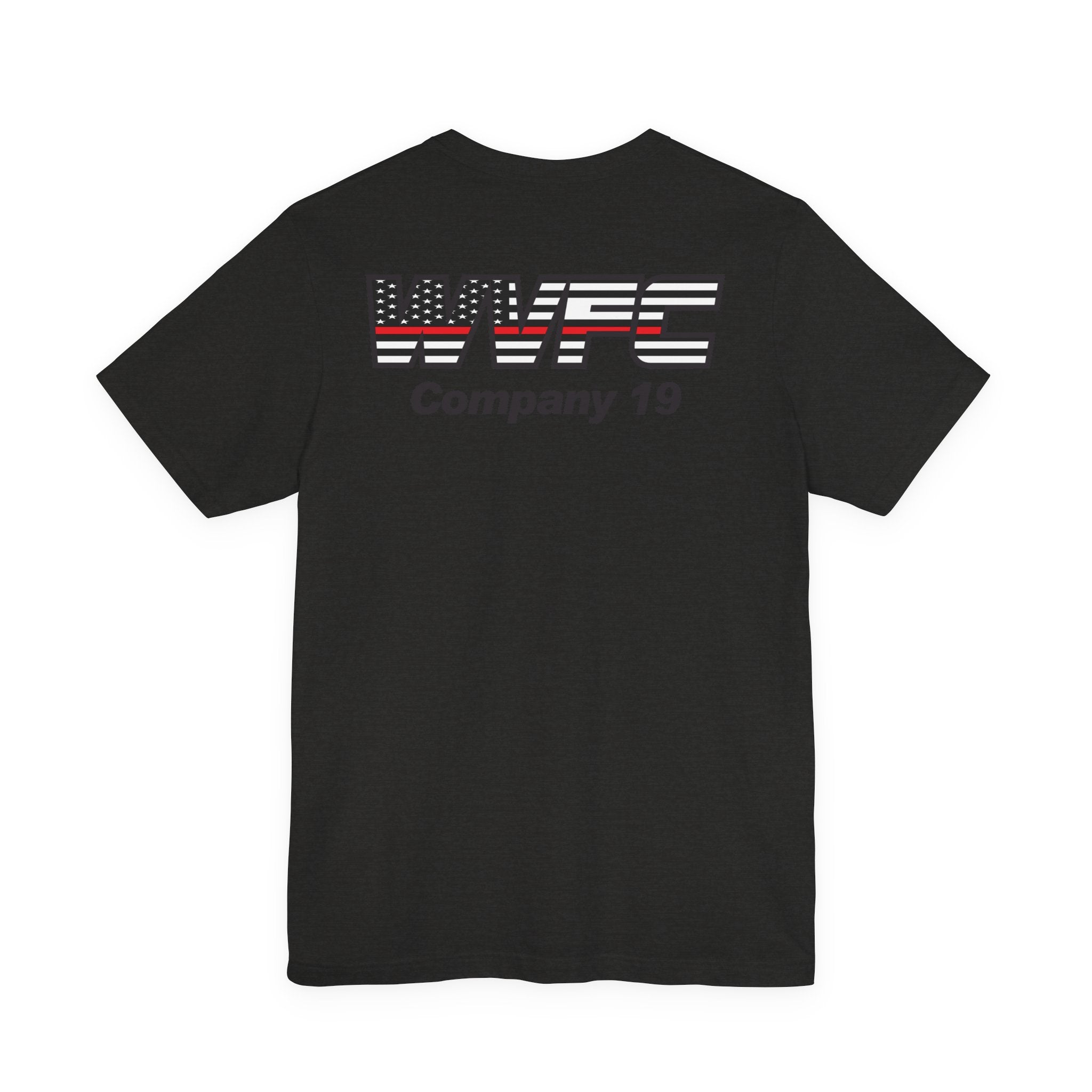 WVFC Goat Logo 2 Version 3 Red Line Flag blk- Unisex Jersey Short Sleeve Tee