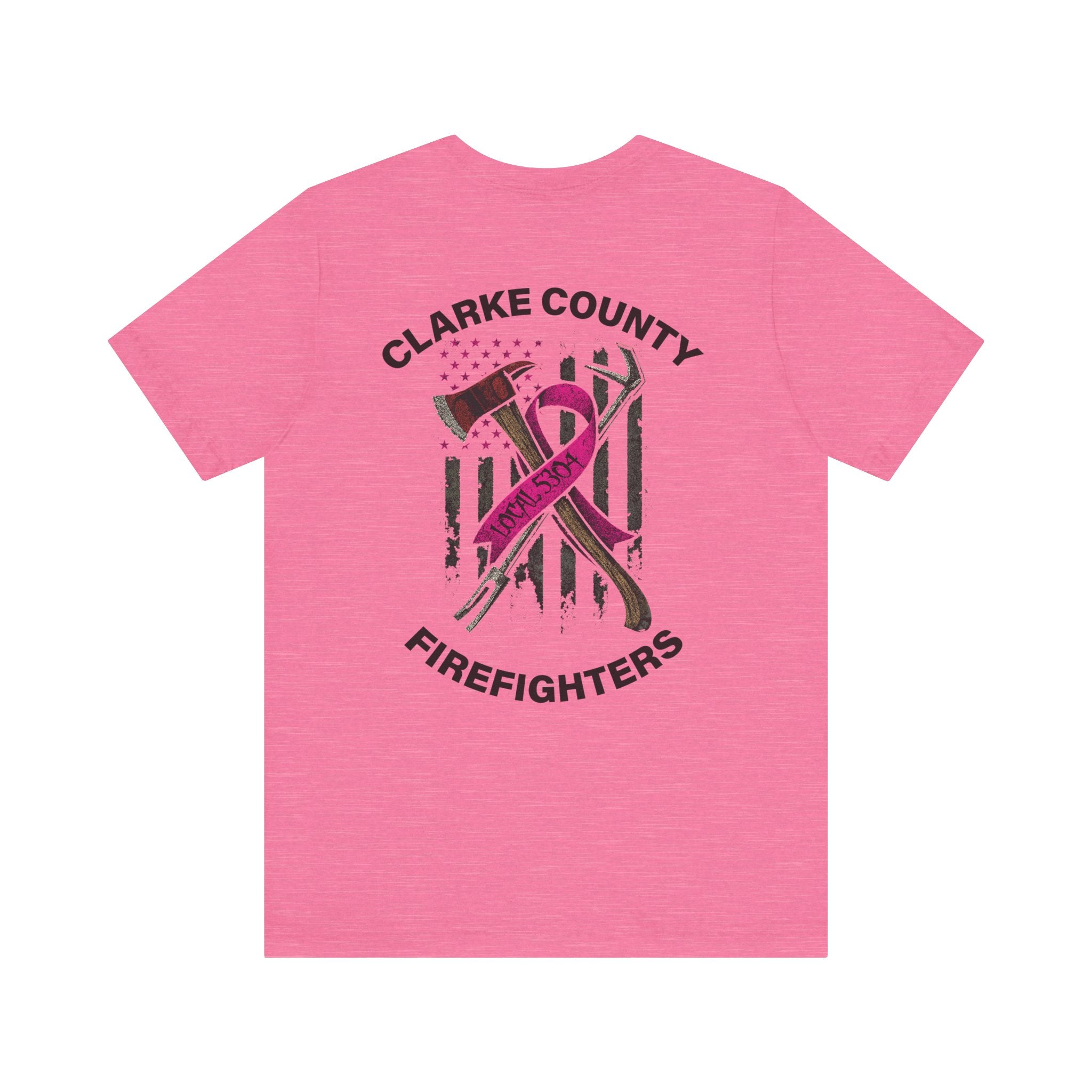 Clarke County Fire Breast Cancer (Portion of Proceeds go to Local 5304) - Bella+Canvas Soft Jersey Cotton Unisex Tee