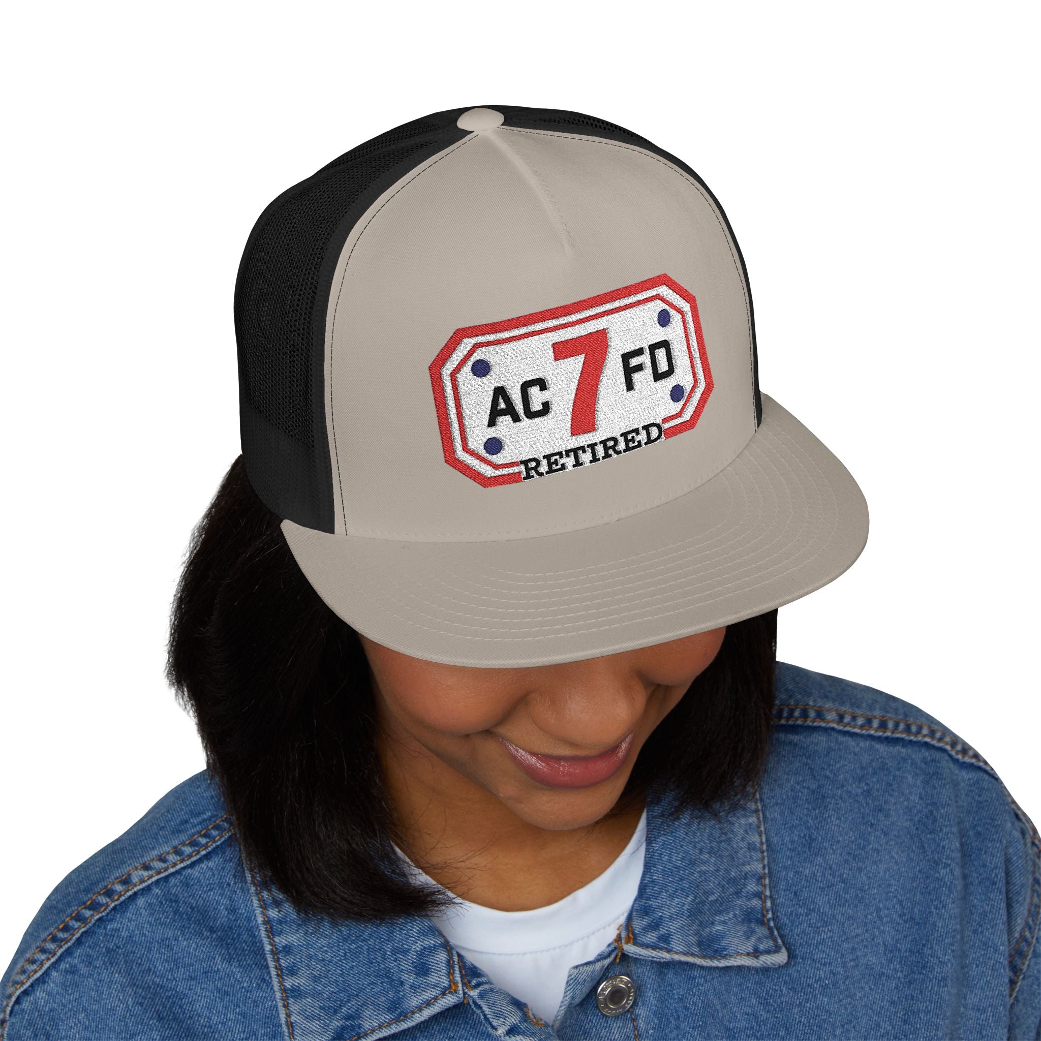 Retired Arlington Engine 7 - 5 Panel Trucker Cap (Embroidery)