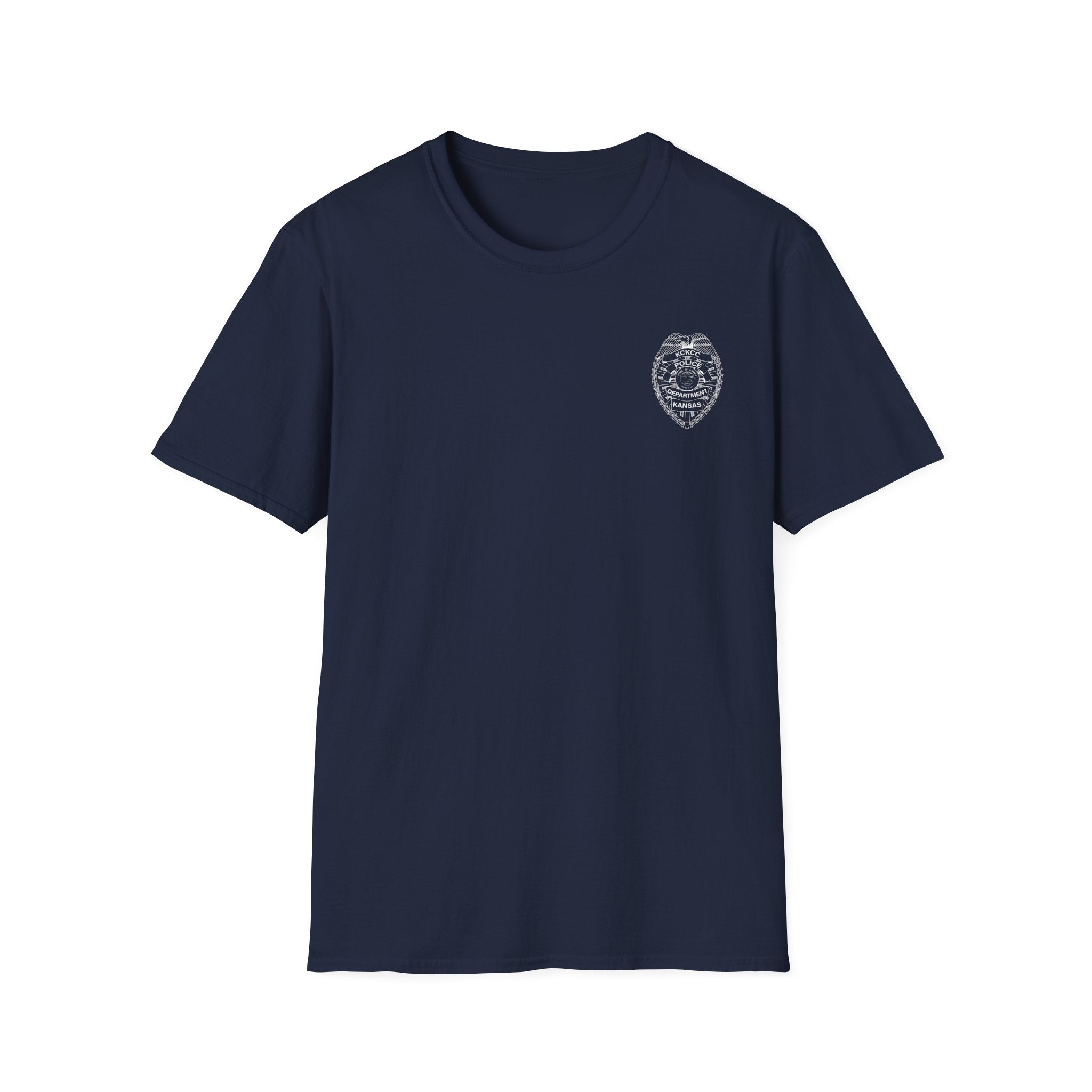 KCKCC Badge White outline - Gildan 64000 Unisex Softstyle T-Shirt