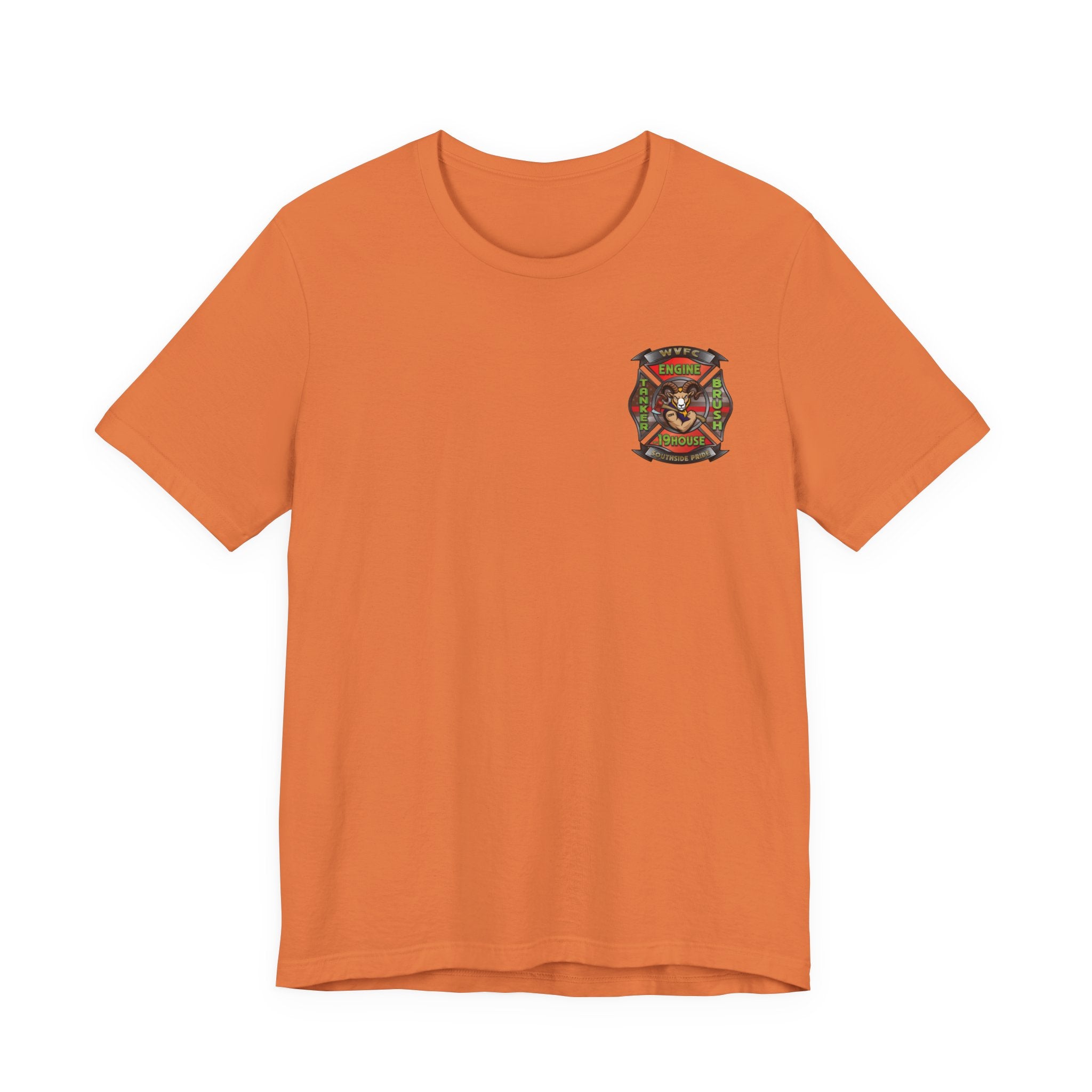 WVFC Goat Logo 2 Version 3 Red Line Flag blk- Unisex Jersey Short Sleeve Tee