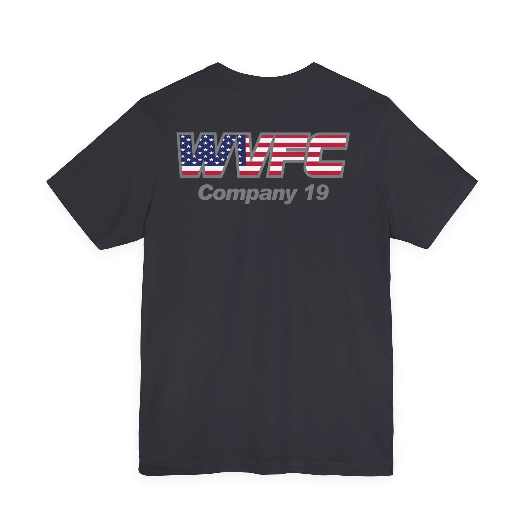 WVFC Goat Version 2 US Flag Gray- Unisex Jersey Short Sleeve Tee