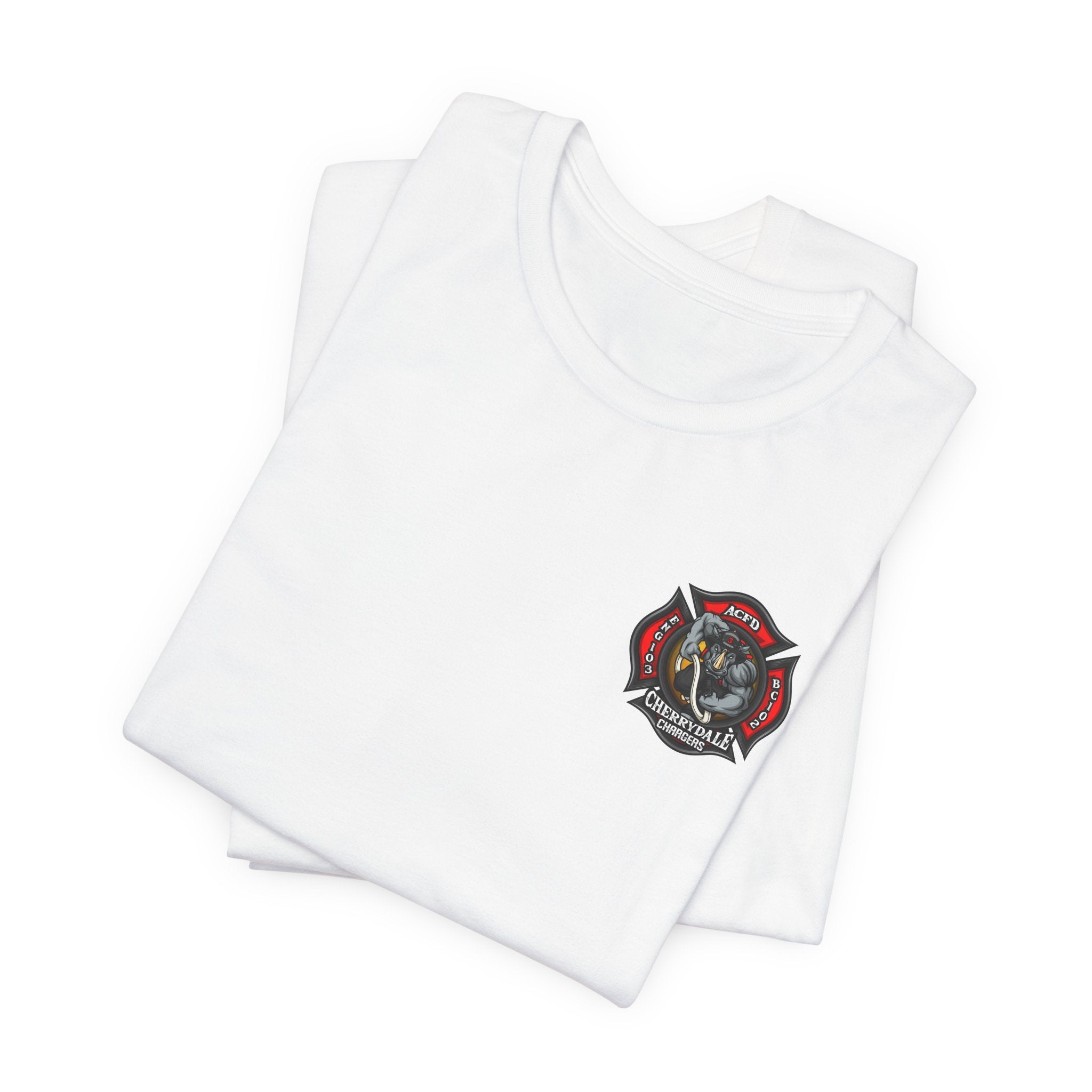 Station 3 Rhino Logo Firefighter Back - Bella+Canvas Soft Unisex Tee-