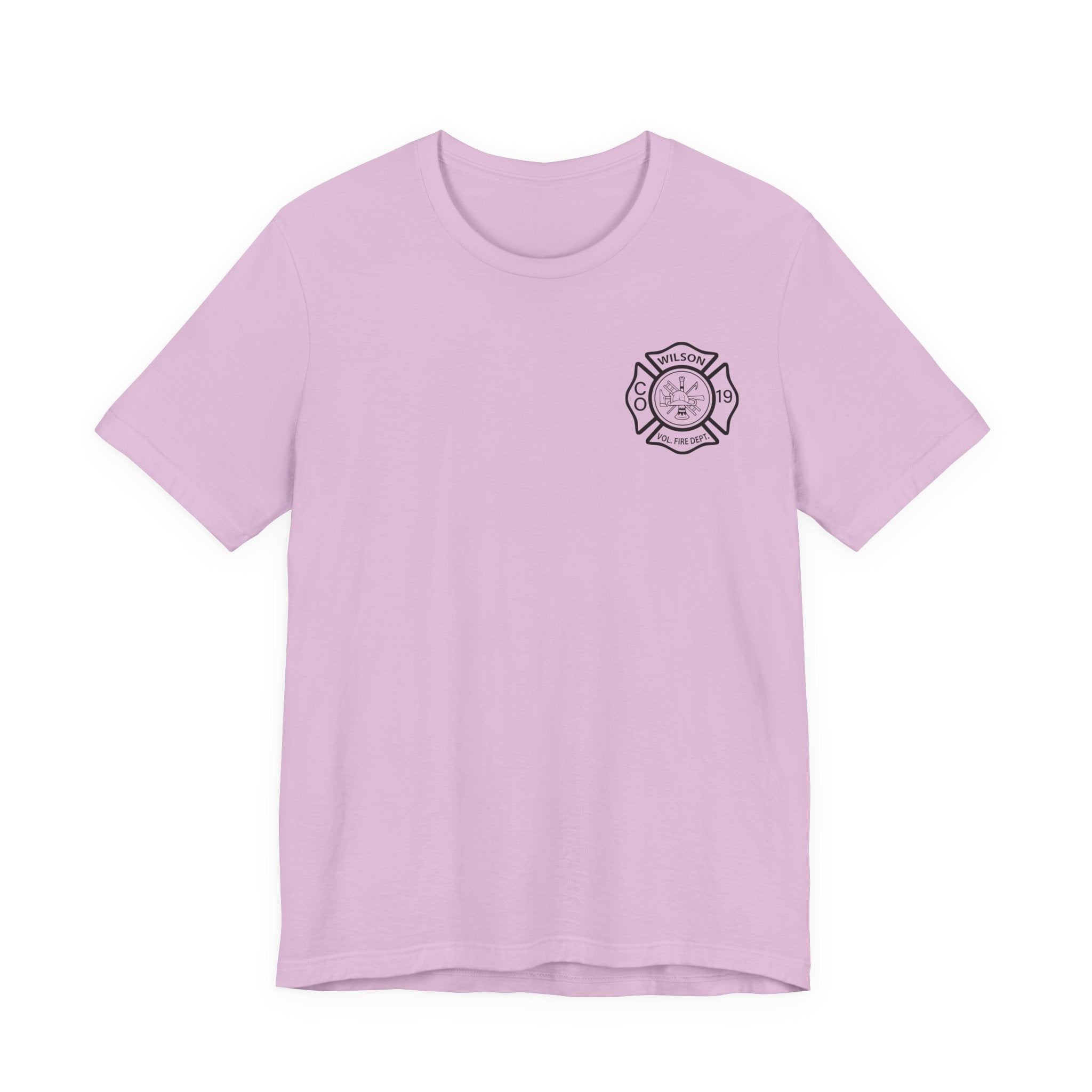WVFC FD logo black Redline flag back  - Unisex Jersey Short Sleeve Tee