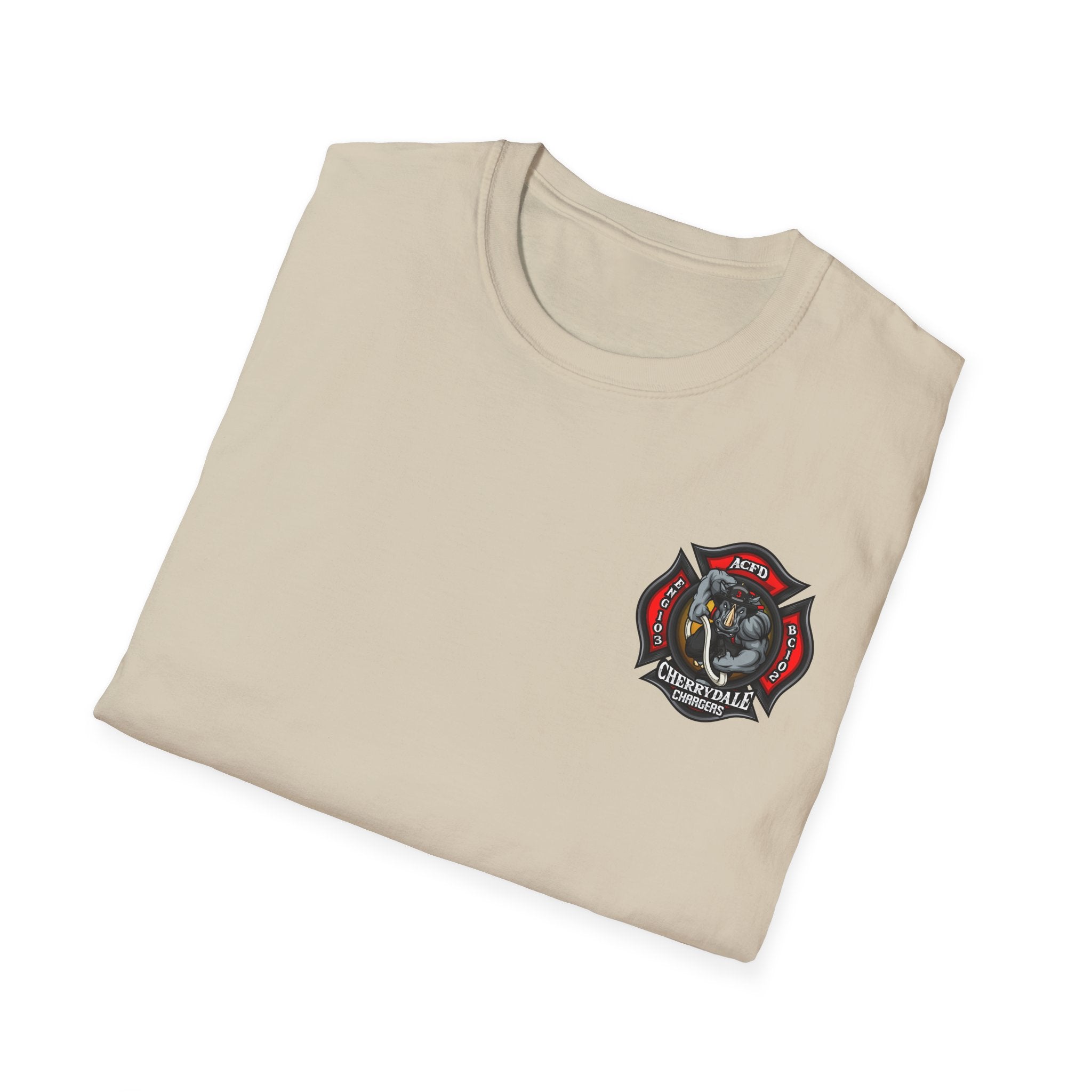 Station 3 Rhino Logo Officer - Gildan Soft Cotton Softstyle T-Shirt