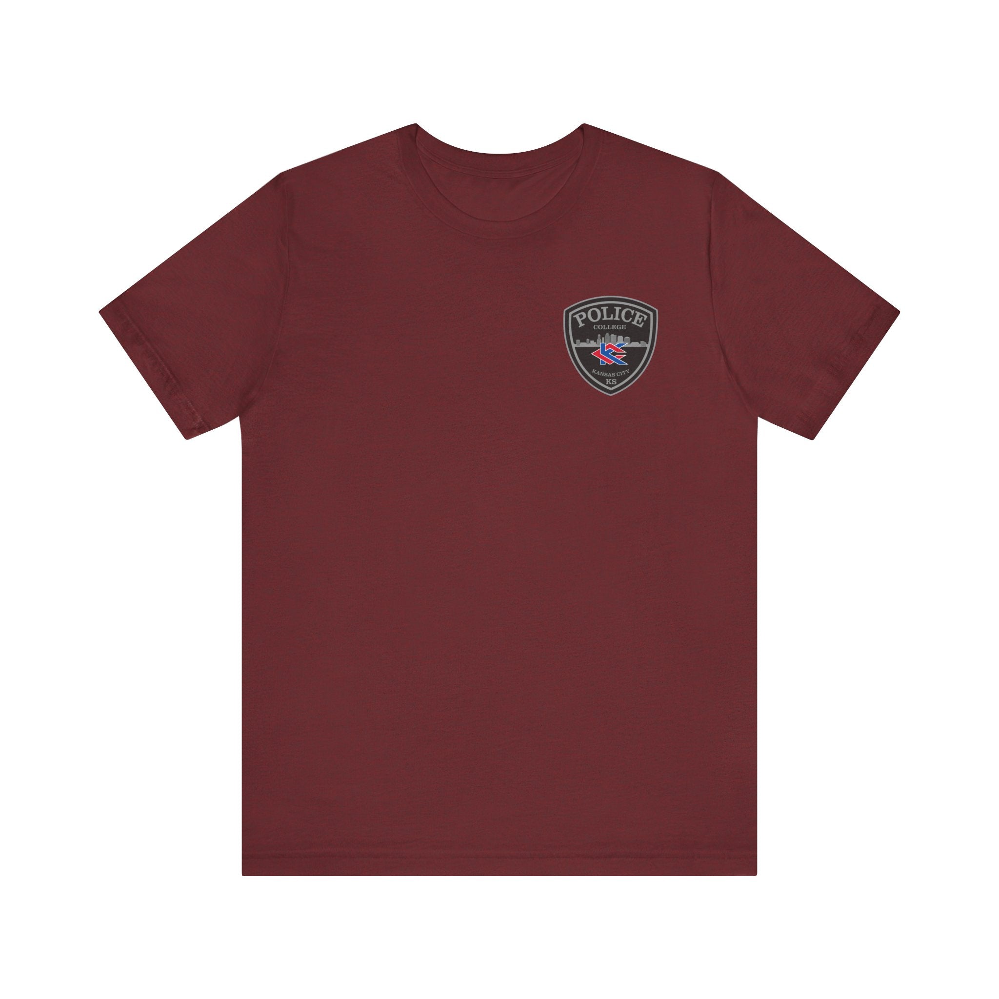 KCKCC Police Patch Black & White Grey Back - Unisex Jersey Short Sleeve Tee