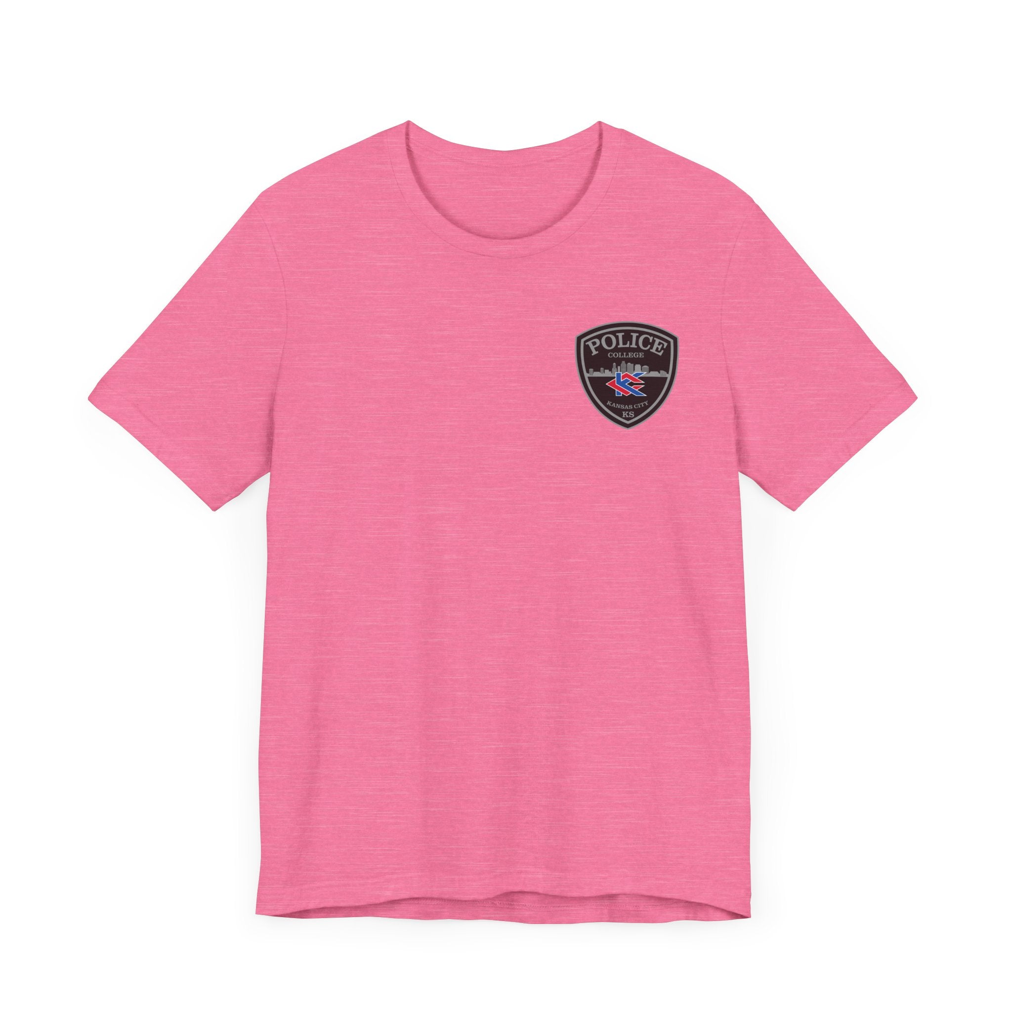 KCKCC Police Patch Black & White Grey Back - Unisex Jersey Short Sleeve Tee