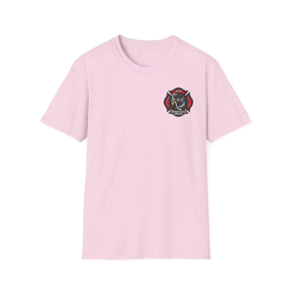 Station 3 Rhino Logo Firefighter Back - Gildan Soft Cotton Softstyle T-Shirt
