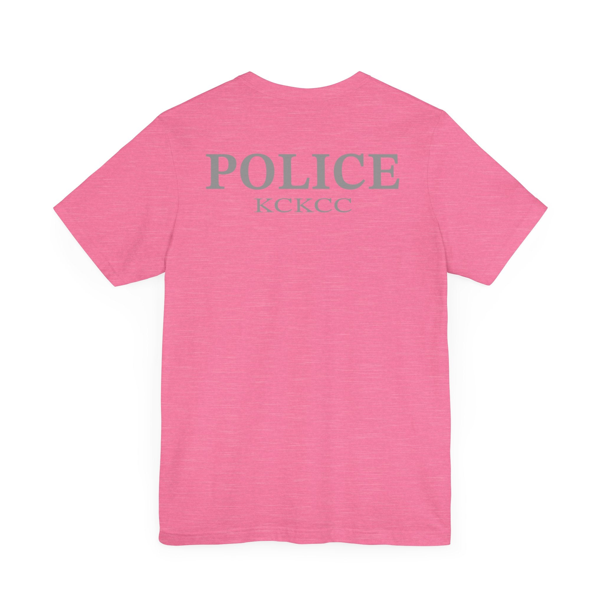 KCKCC Police Patch Black & White Grey Back - Unisex Jersey Short Sleeve Tee