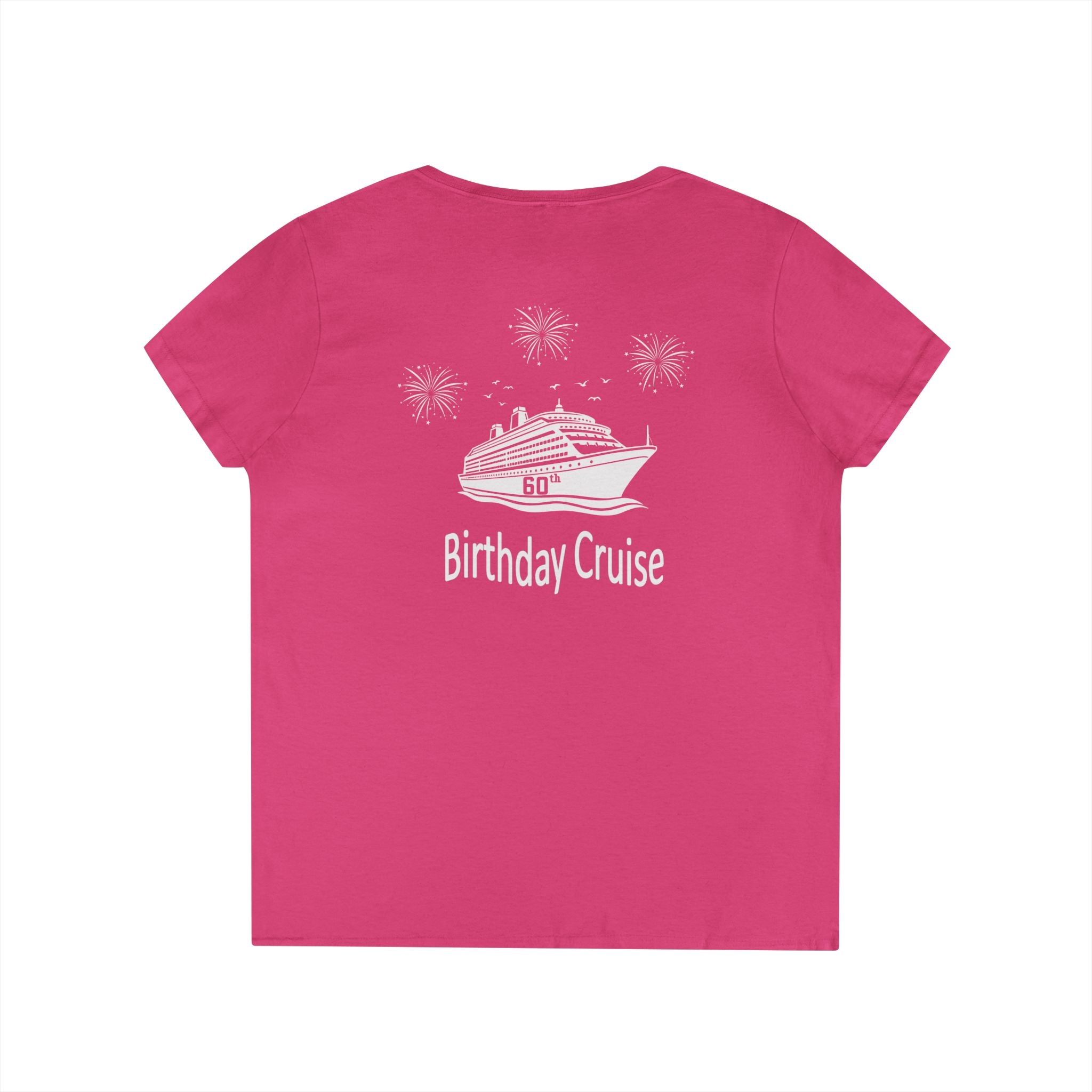 Renee Family Cruise White - Ladies' Cotton V-Neck T-Shirt