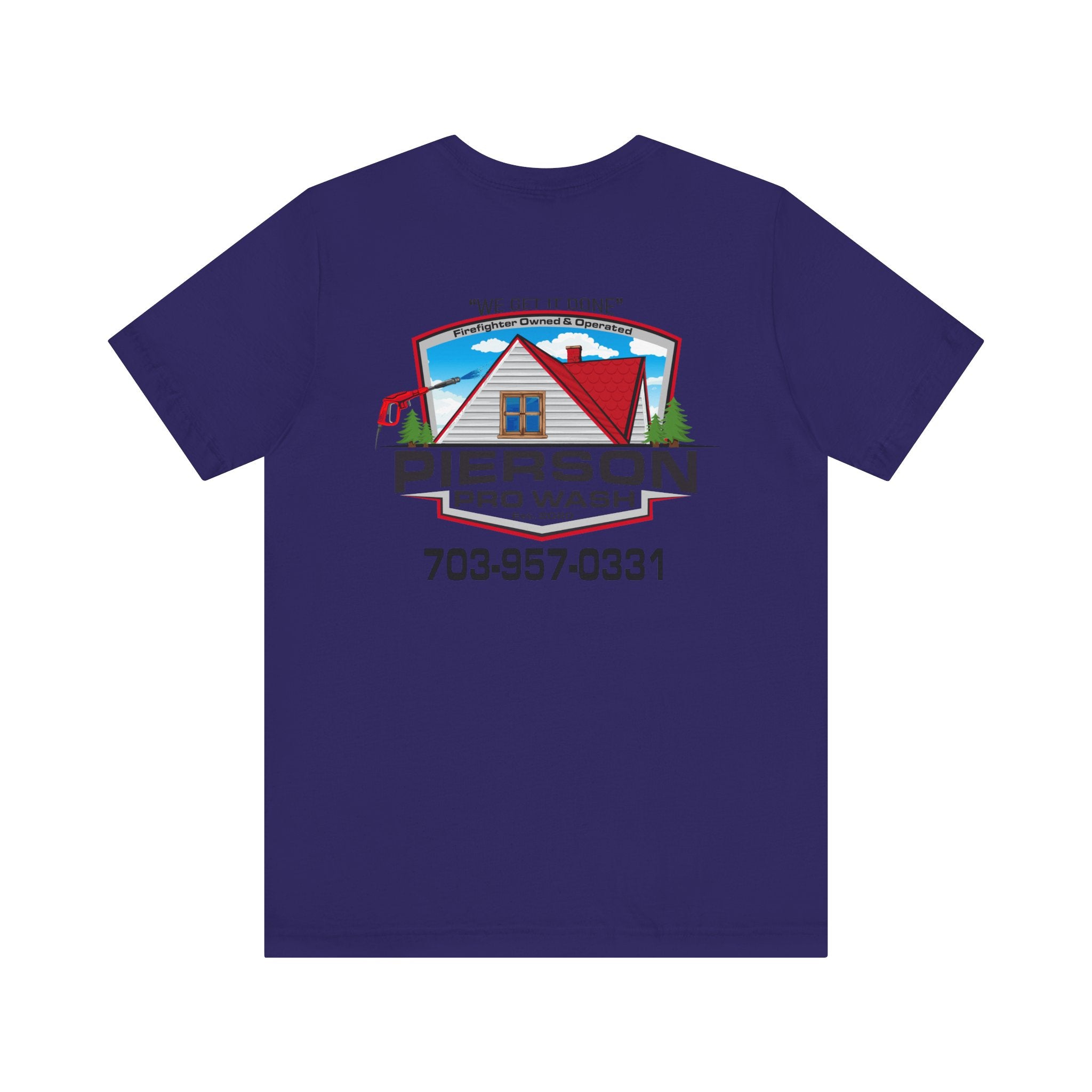 Pierson Pro Wash White Shirt Logo - Bella+Canvas Soft Unisex Tee