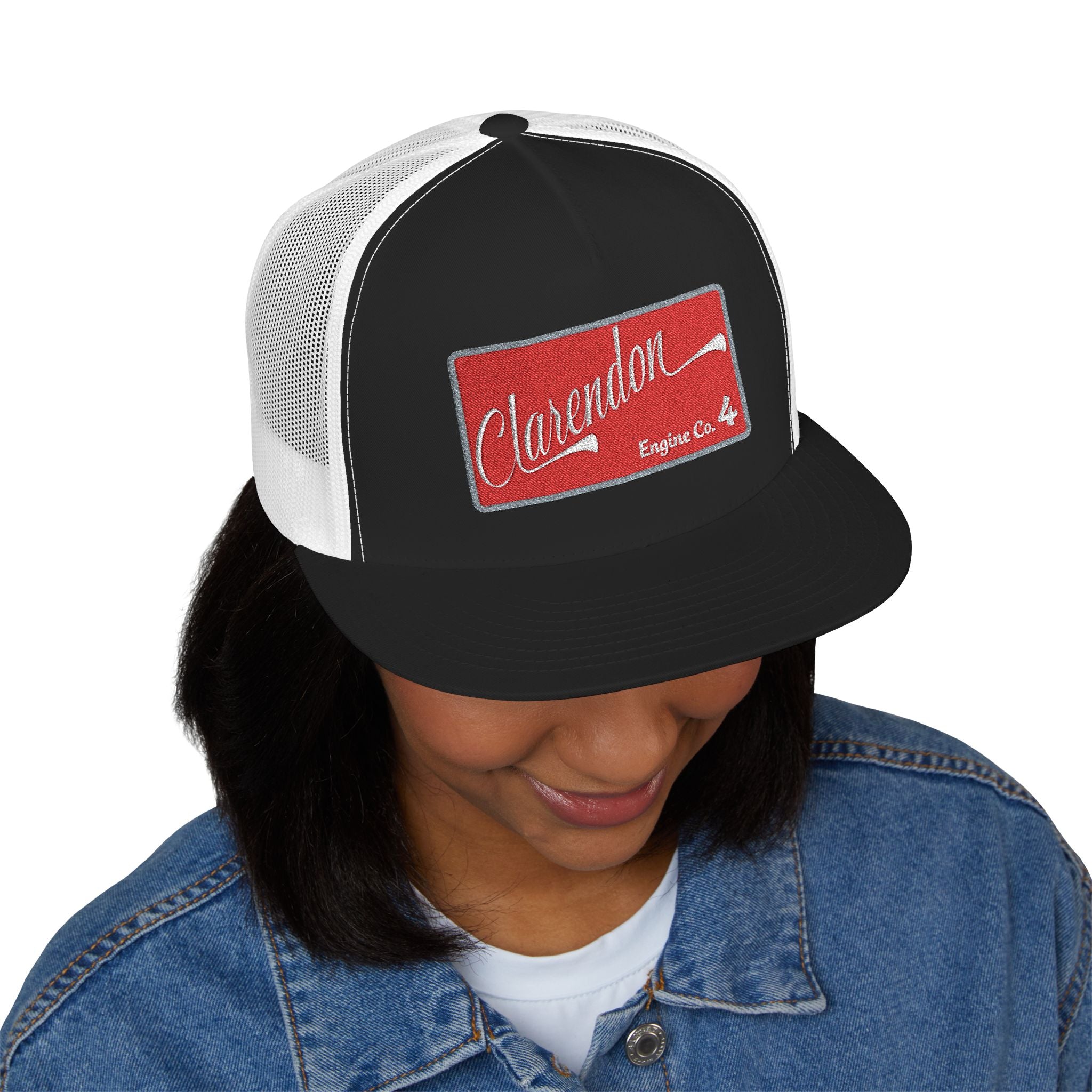 Arlington Clarendon Engine 4 (requested different style hat) - 5 Panel Trucker Cap (Embroidery)