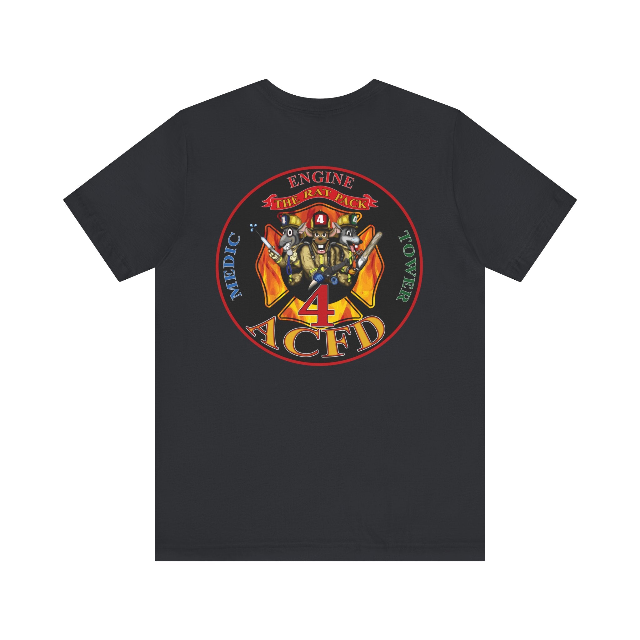 Station 4 RatPack on Back Clover Front - Bella+Canvas Soft Unisex Tee