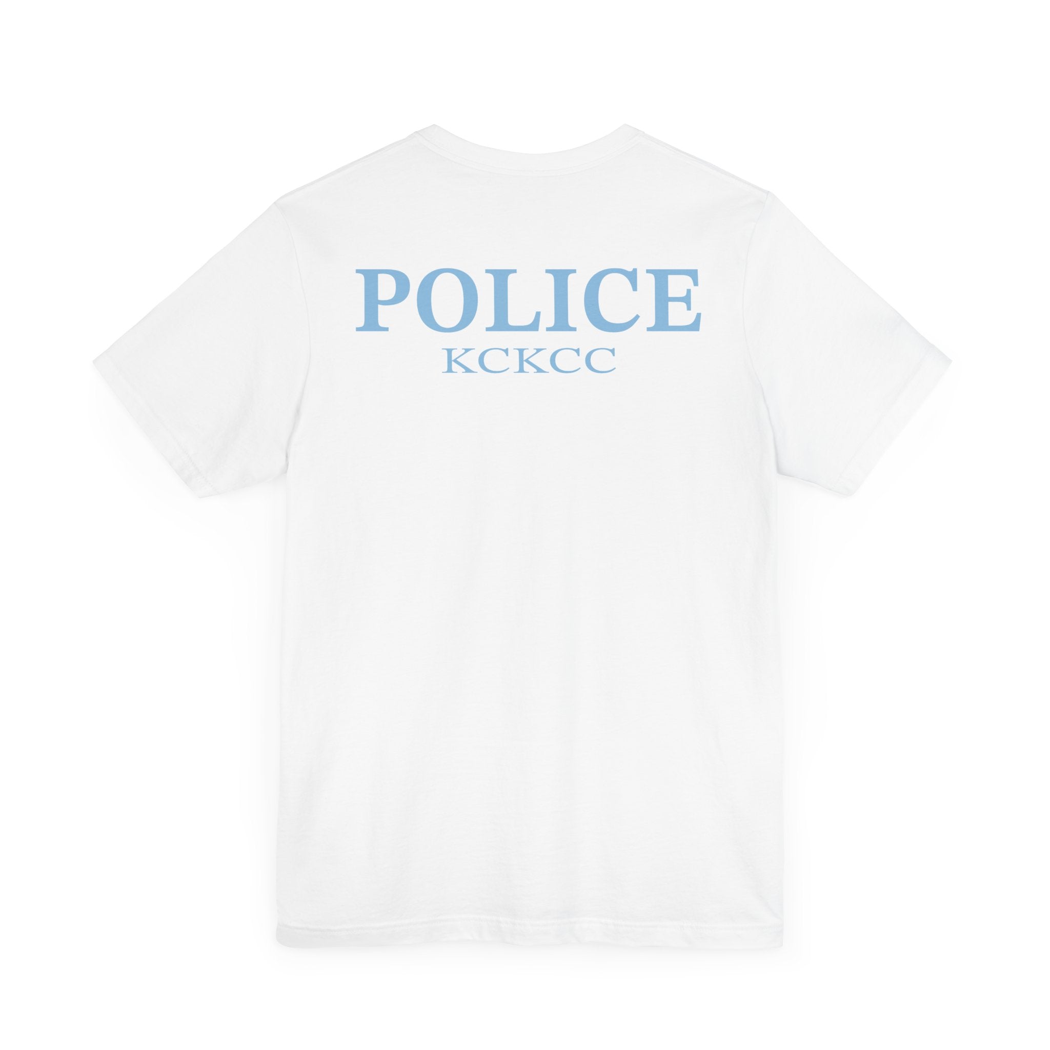 KCKCC Police Patch Color Blue Back - Unisex Jersey Short Sleeve Tee