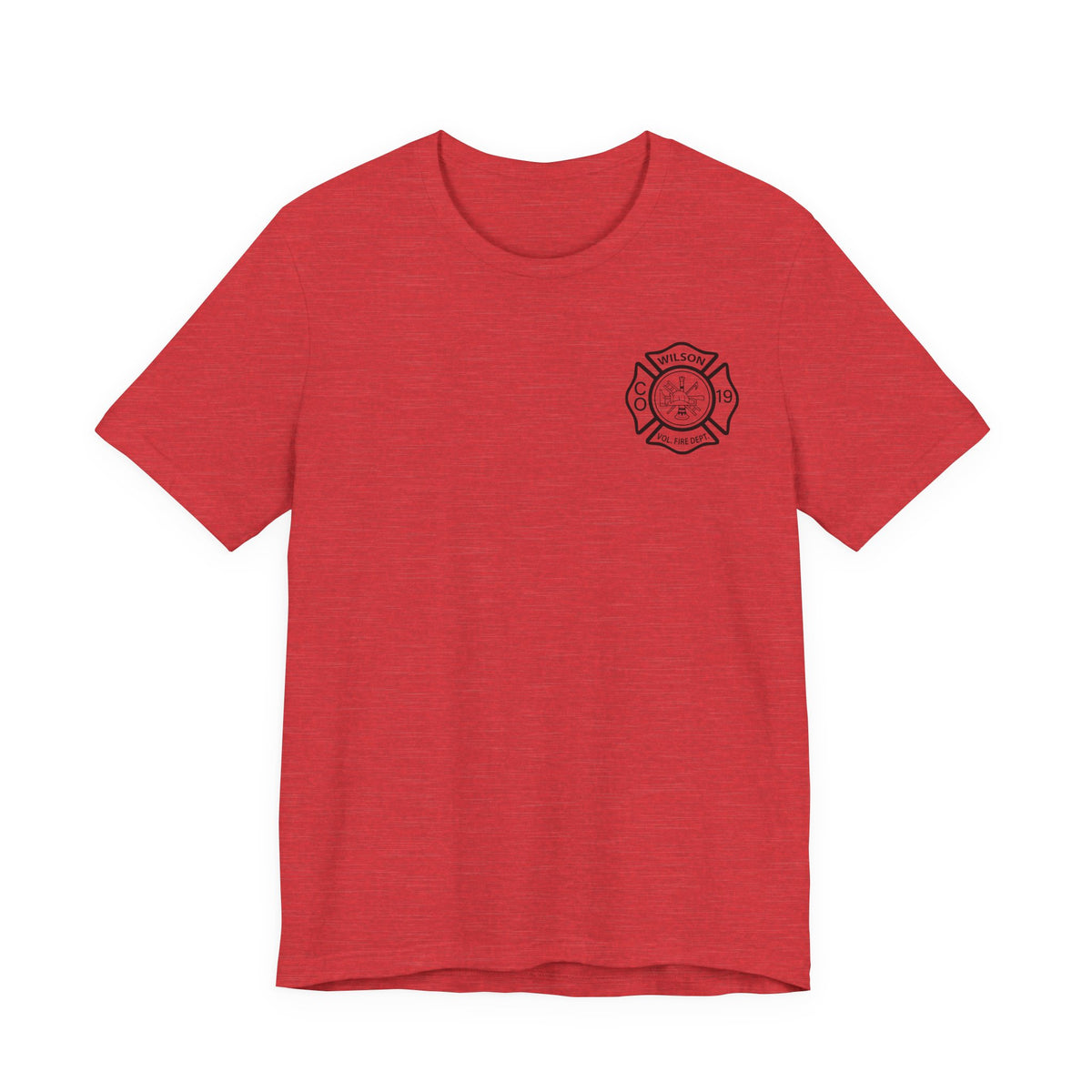 WVFC FD logo black Redline flag back  - Unisex Jersey Short Sleeve Tee