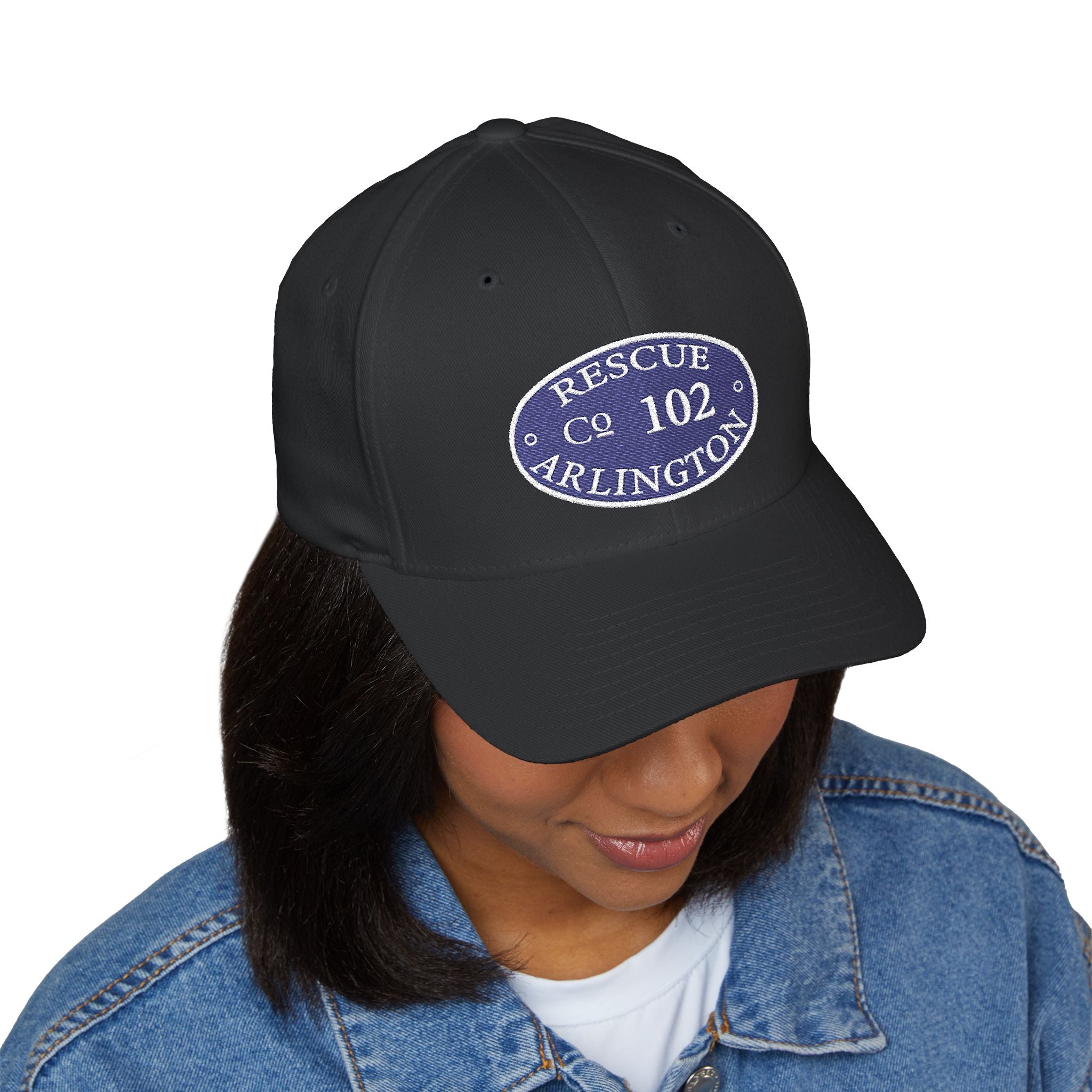 Arlington Rescue 2 Circle Patch - FLEXFIT Closed-Back Structured Cap (Embroidery)