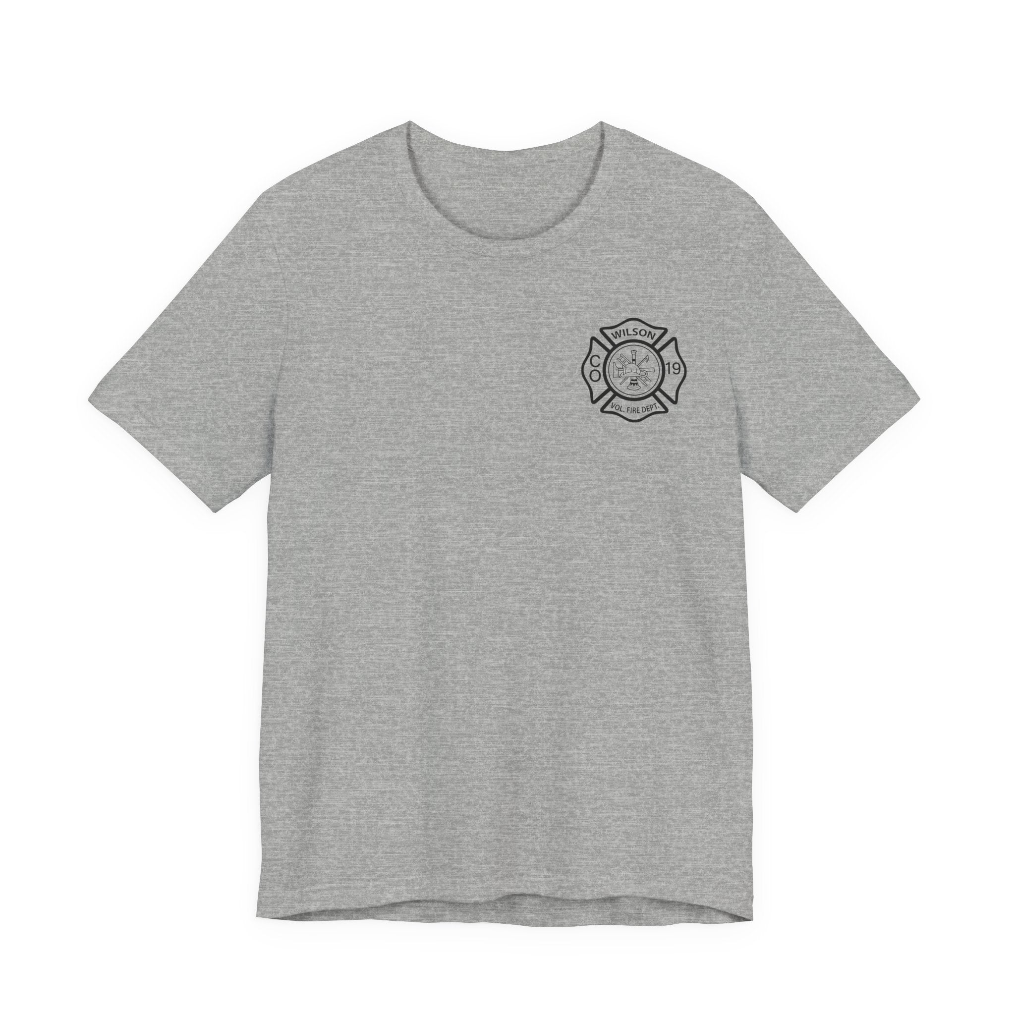 WVFC FD logo black Red back  - Unisex Jersey Short Sleeve Tee
