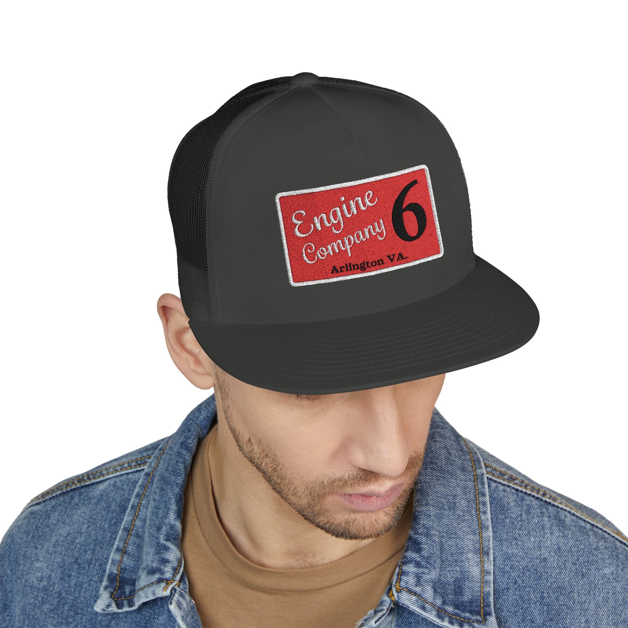 Arlington Engine Company 6 - 5 Panel Trucker Cap (Embroidery)