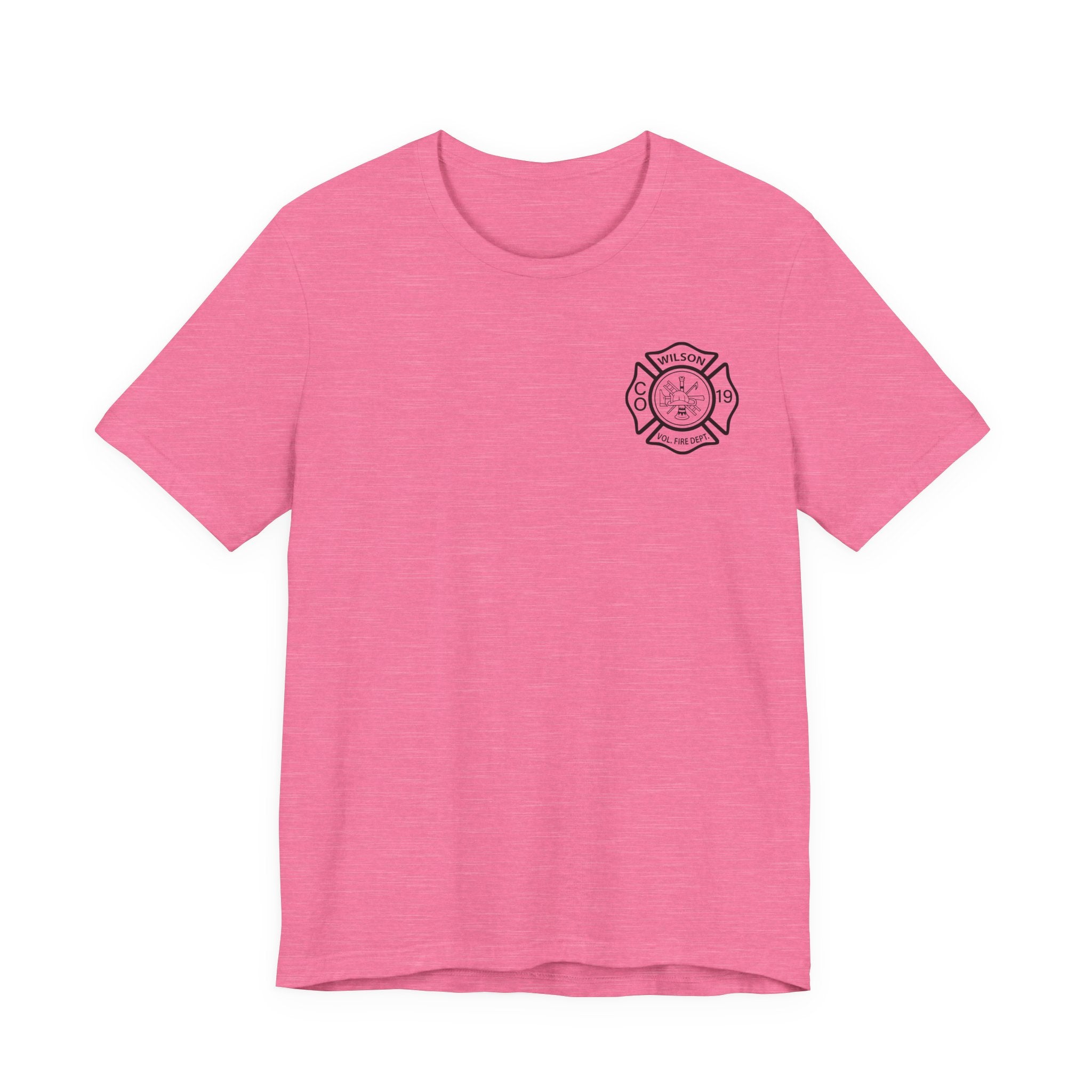 WVFC FD logo black Red back  - Unisex Jersey Short Sleeve Tee