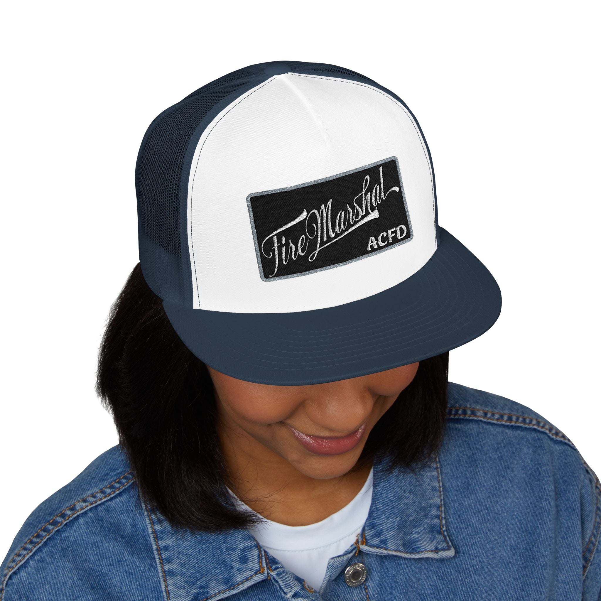 Arlington Fire Marshal Written - 5 Panel Trucker Cap (Embroidery)