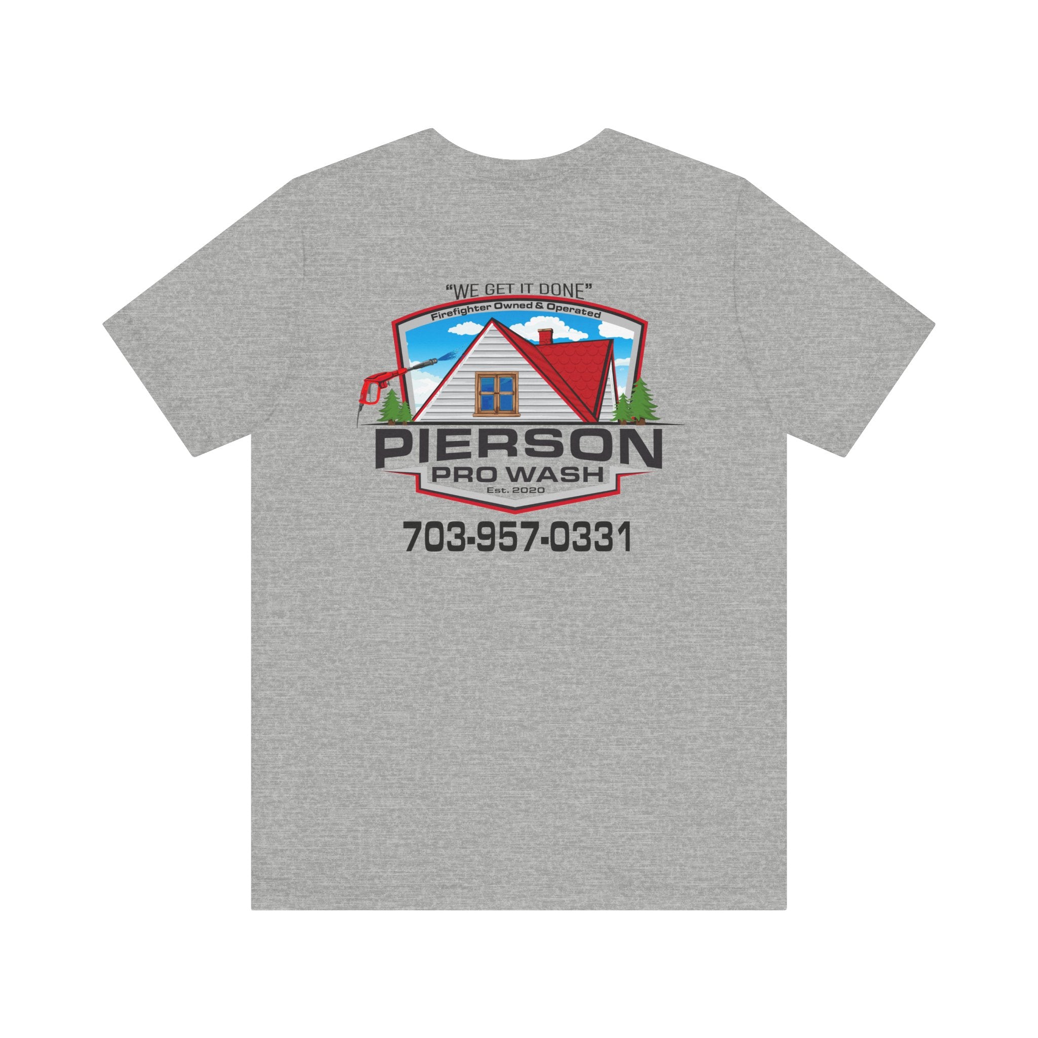 Pierson Pro Wash White Shirt Logo - Bella+Canvas Soft Unisex Tee