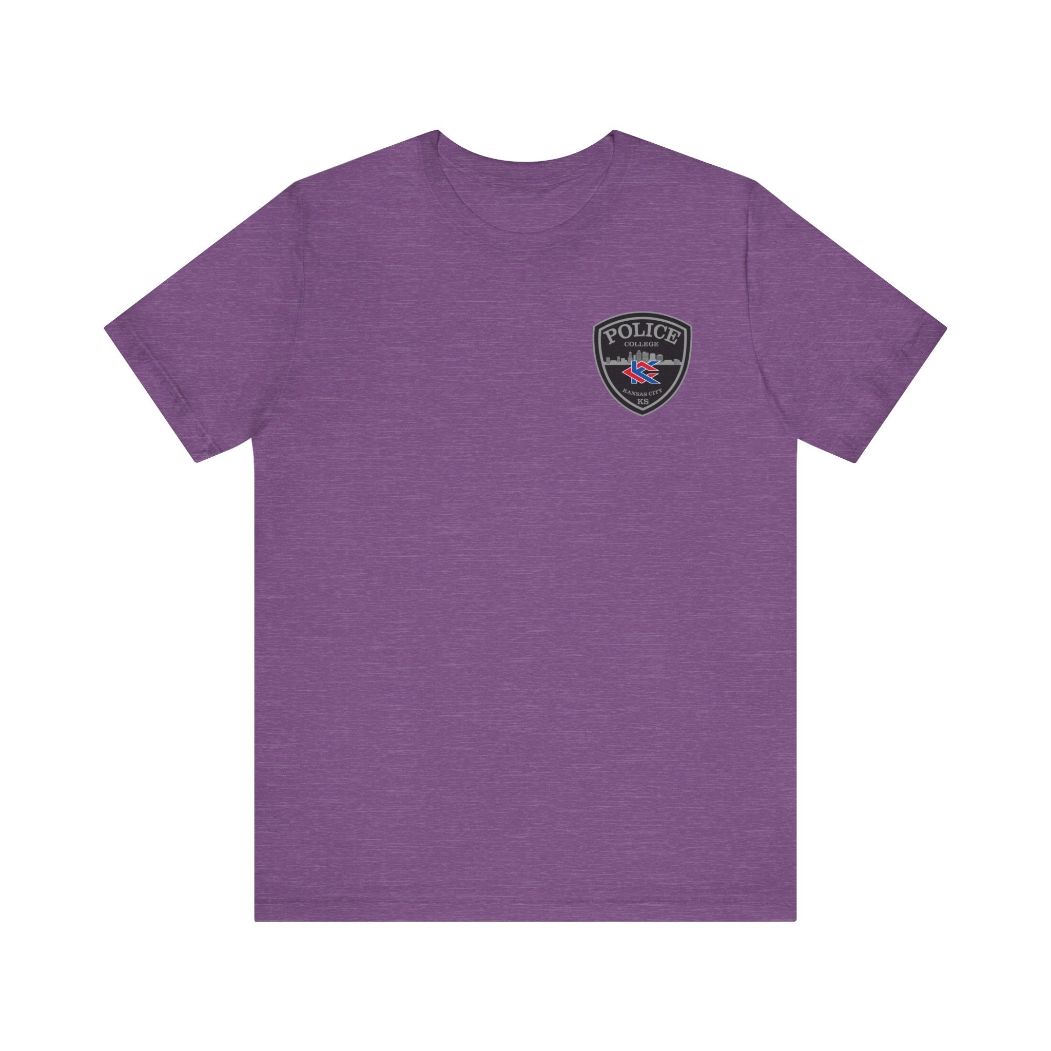 KCKCC Police Patch Black & White Grey Back - Unisex Jersey Short Sleeve Tee