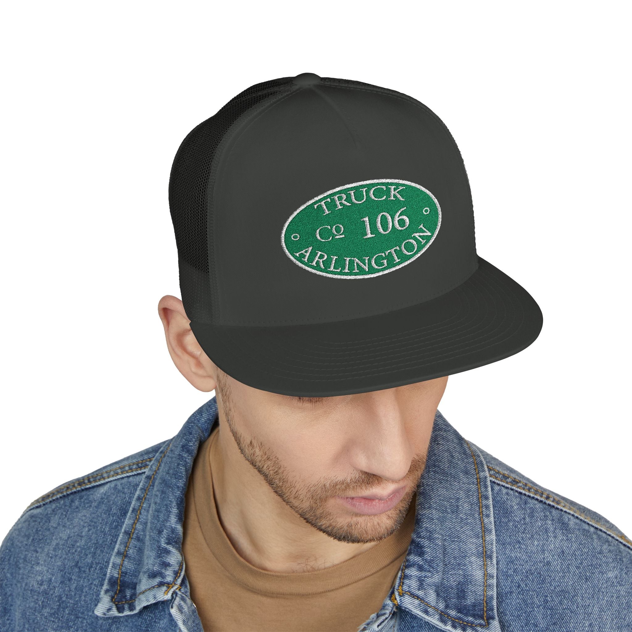 Arlington Truck 6 cirlce patch - 5 Panel Trucker Cap (Embroidery)