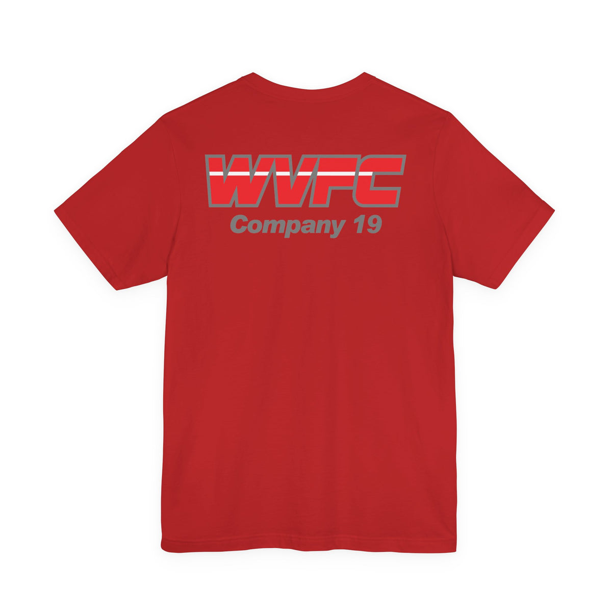 WVFC FD Logo gray Red back Gray - Unisex Jersey Short Sleeve Tee
