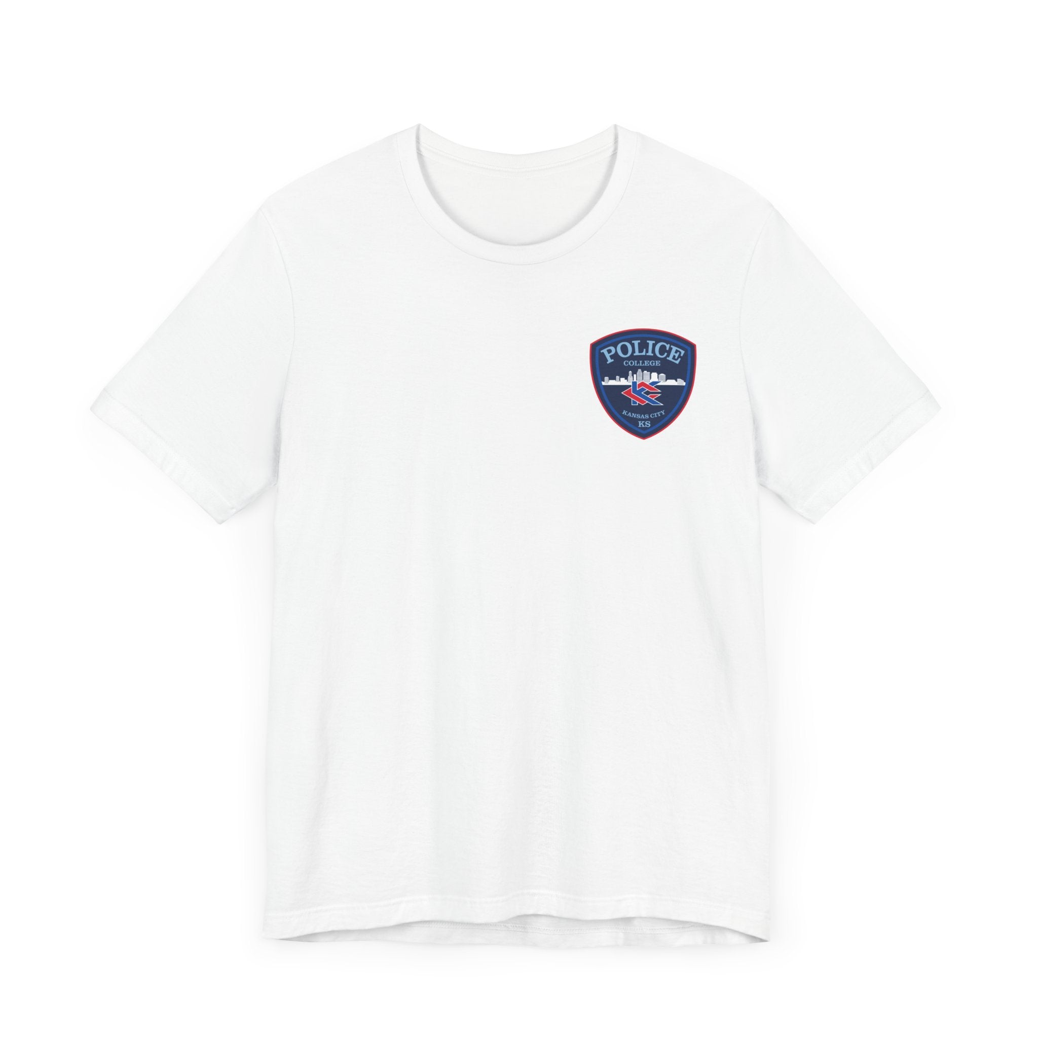 KCKCC Police Patch Color Blue Back - Unisex Jersey Short Sleeve Tee