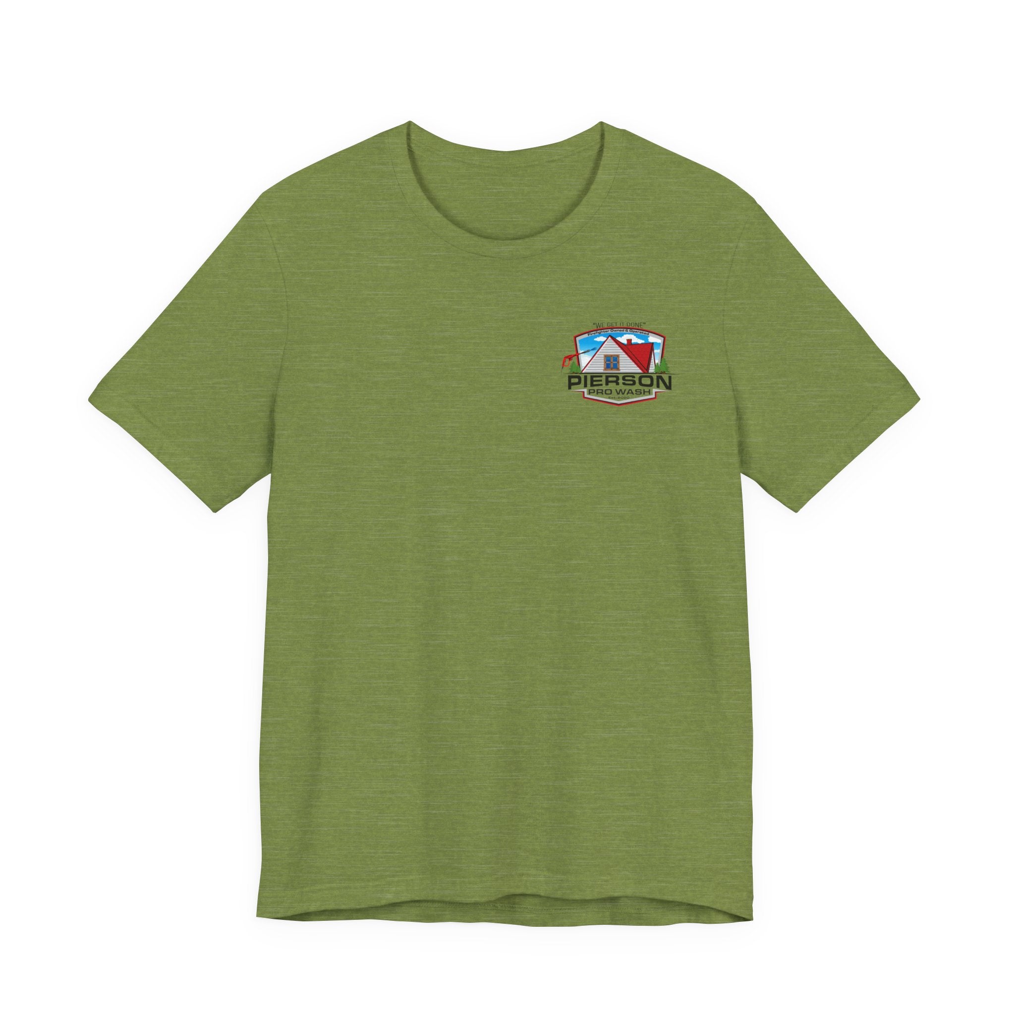 Pierson Pro Wash White Shirt Logo - Bella+Canvas Soft Unisex Tee