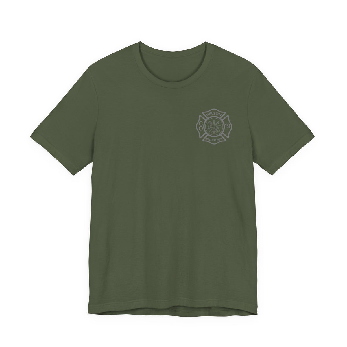 WVFC FD Logo gray Red back Gray - Unisex Jersey Short Sleeve Tee