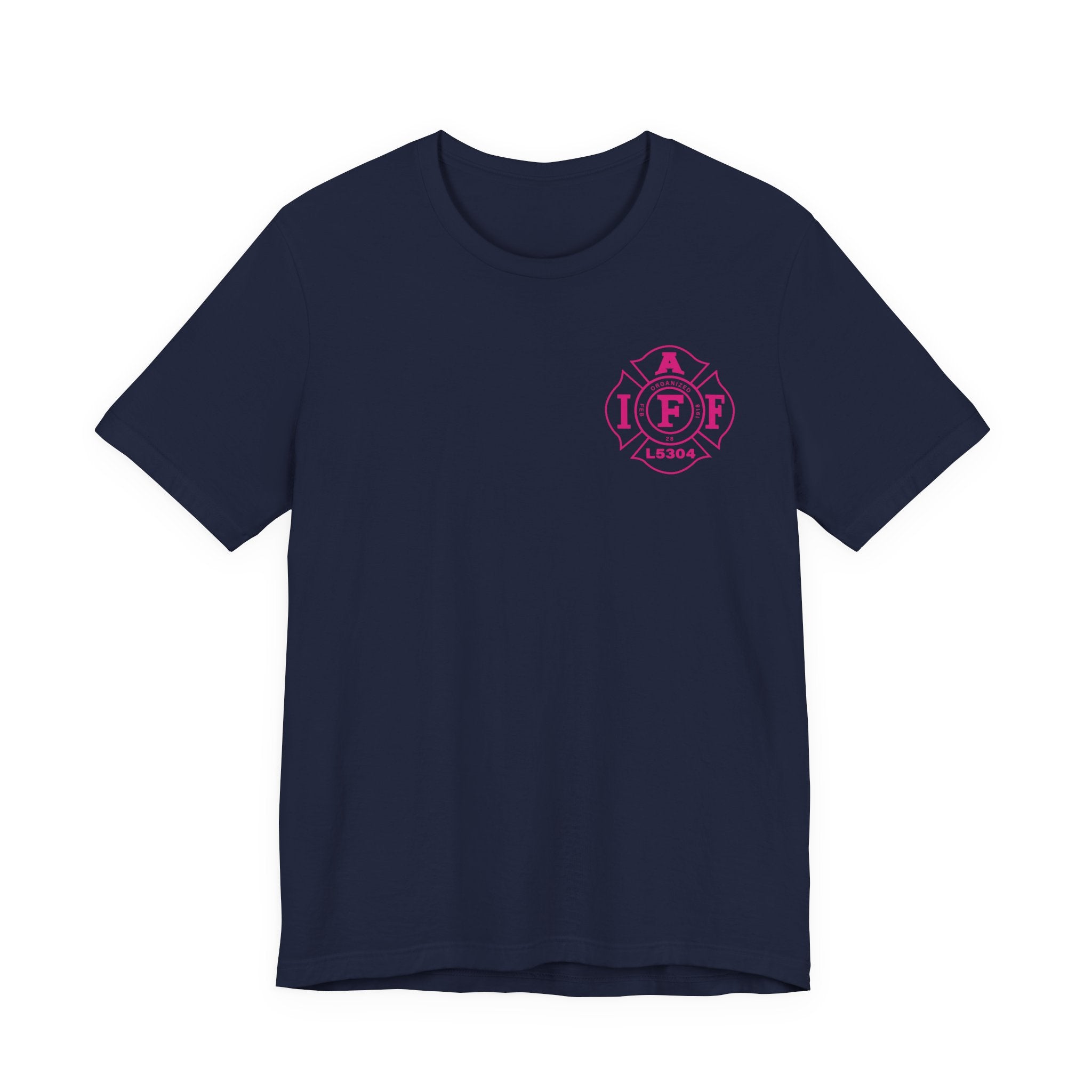 Clarke County Fire Breast Cancer Dark Shirt (Portion of Proceeds go to Local 5304) - Bella+Canvas Soft Jersey Cotton Unisex Tee