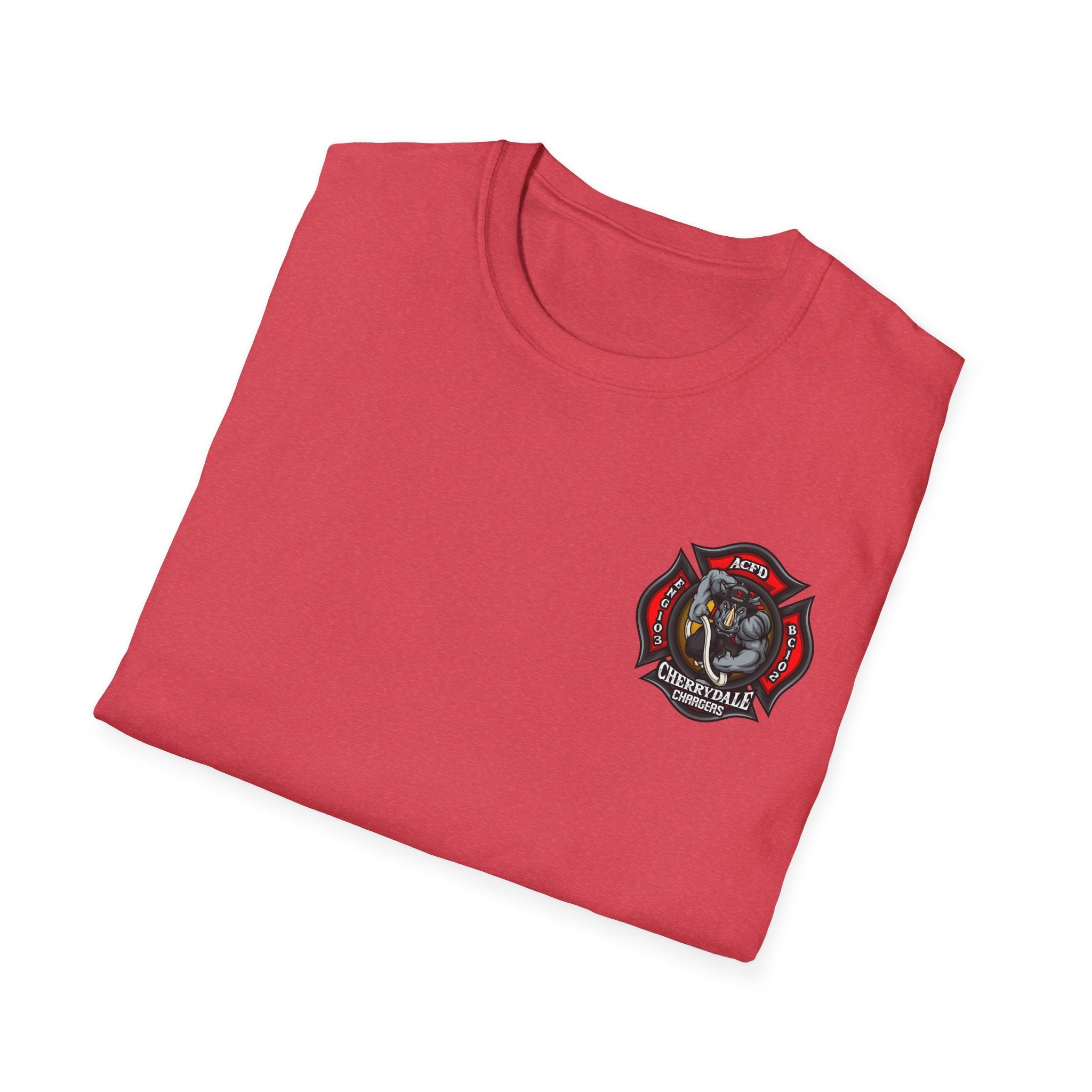 Station 3 Rhino Logo Officer - Gildan Soft Cotton Softstyle T-Shirt